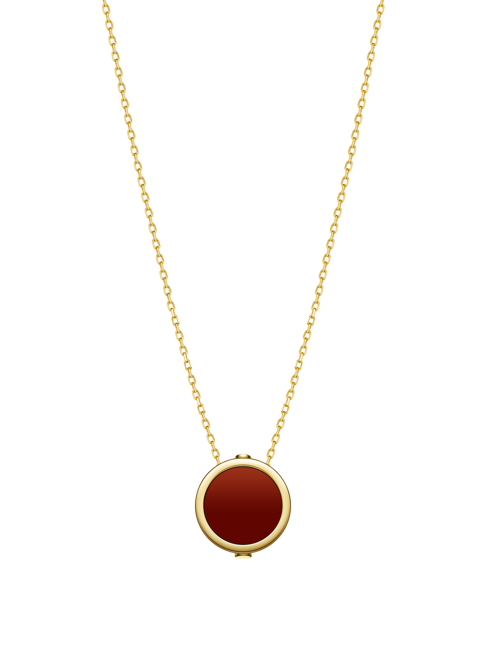The Golden Ratio Necklace - Carnelian - 18K Solid Gold - YIN Fine Jewelry - Chinese Modern Gold Jewelry