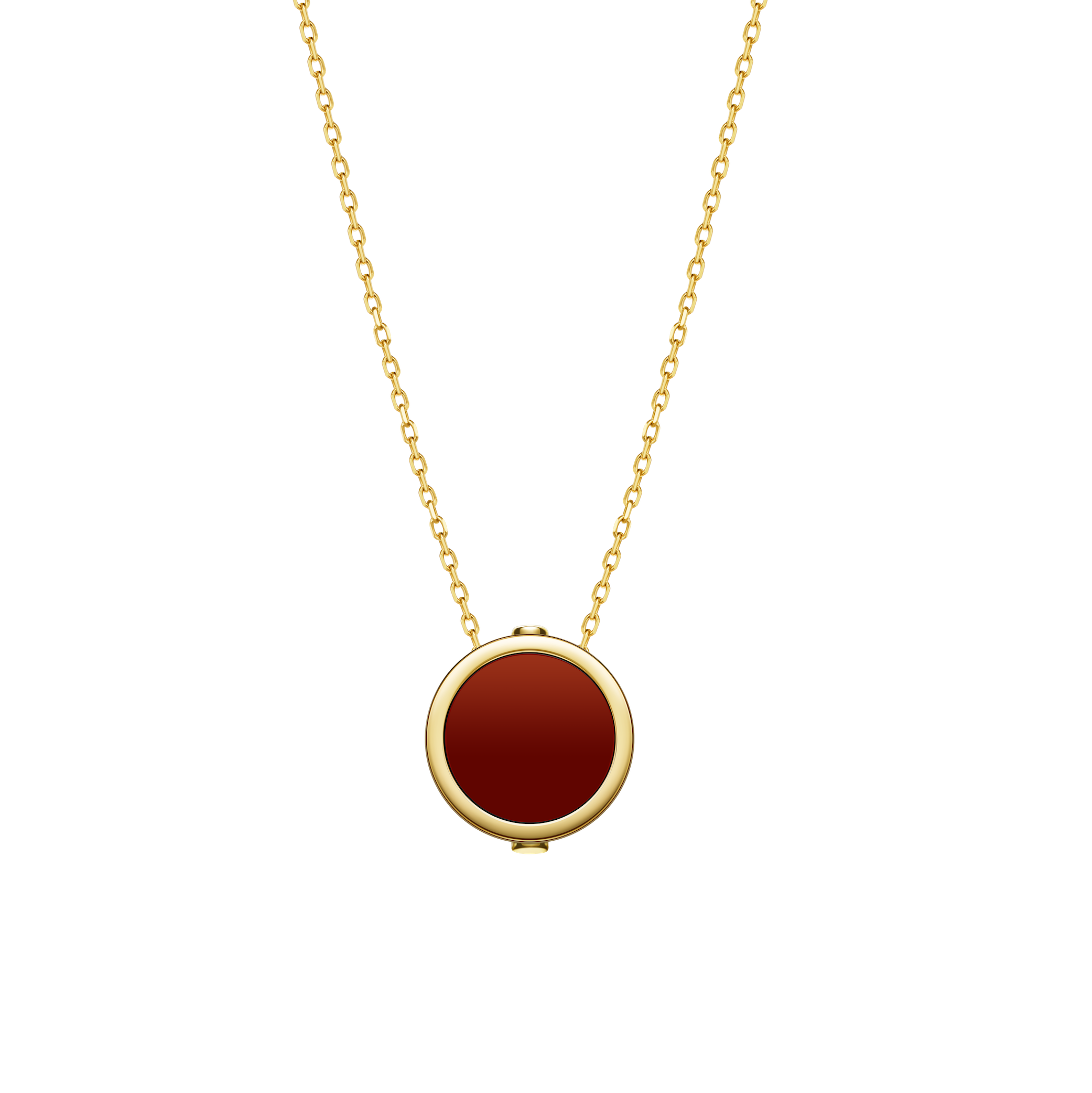 The Golden Ratio Necklace - Carnelian - 18K Solid Gold - YIN Fine Jewelry - Chinese Modern Gold Jewelry