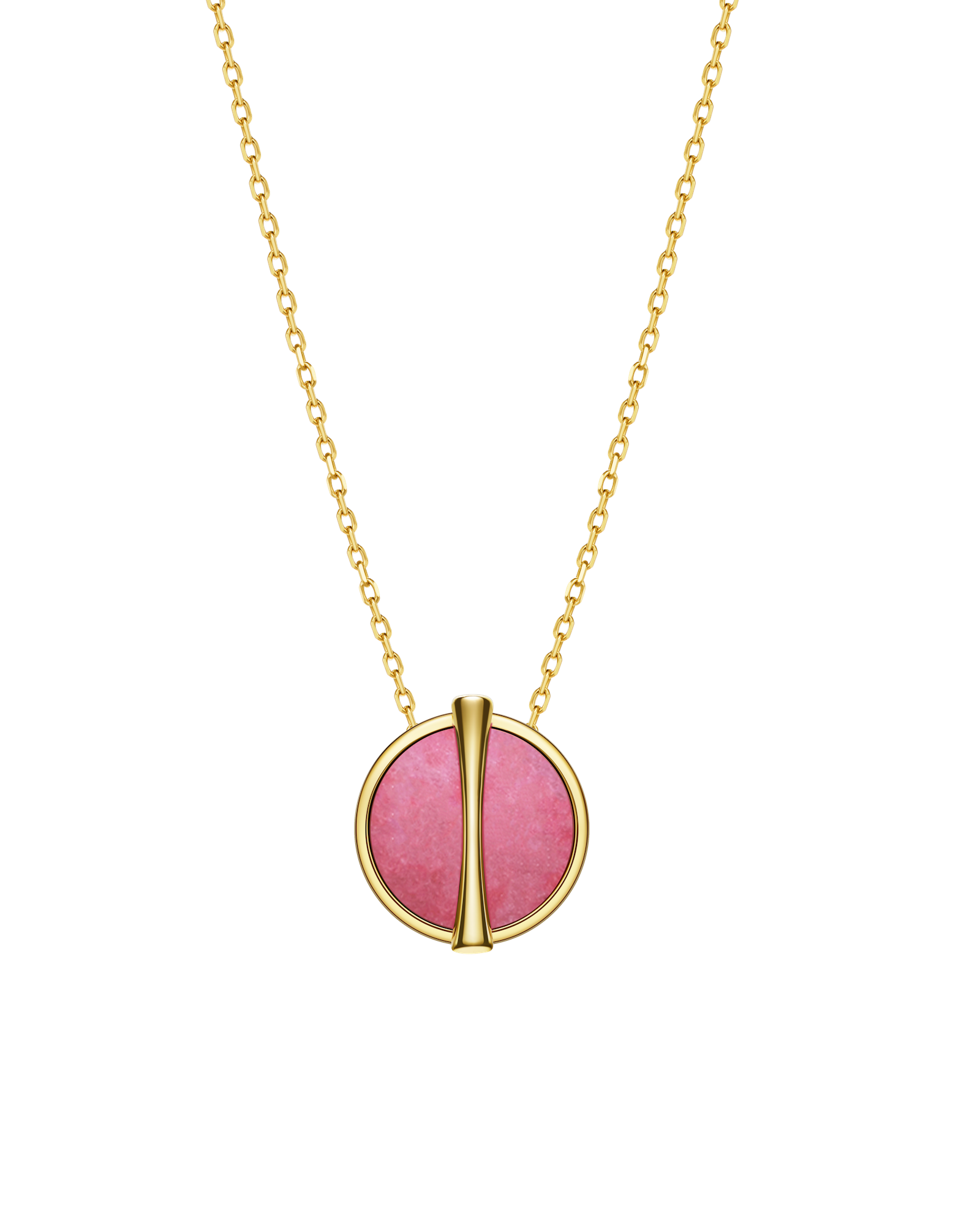 The Golden Ratio Necklace - Rhodonite - 18K Solid Gold - YIN Fine Jewelry - Chinese Modern Gold Jewelry