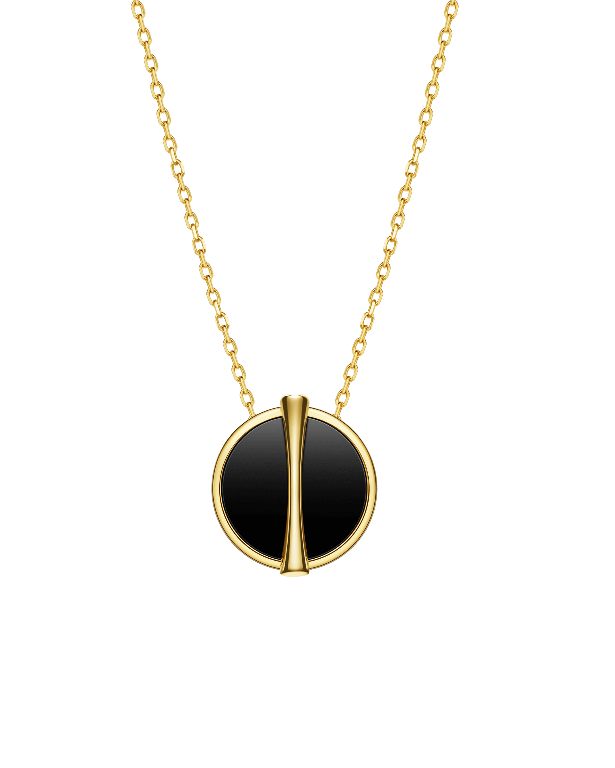 The Golden Ratio Necklace - Onyx - 18K Solid Gold - YIN Fine Jewelry - Chinese Modern Gold Jewelry