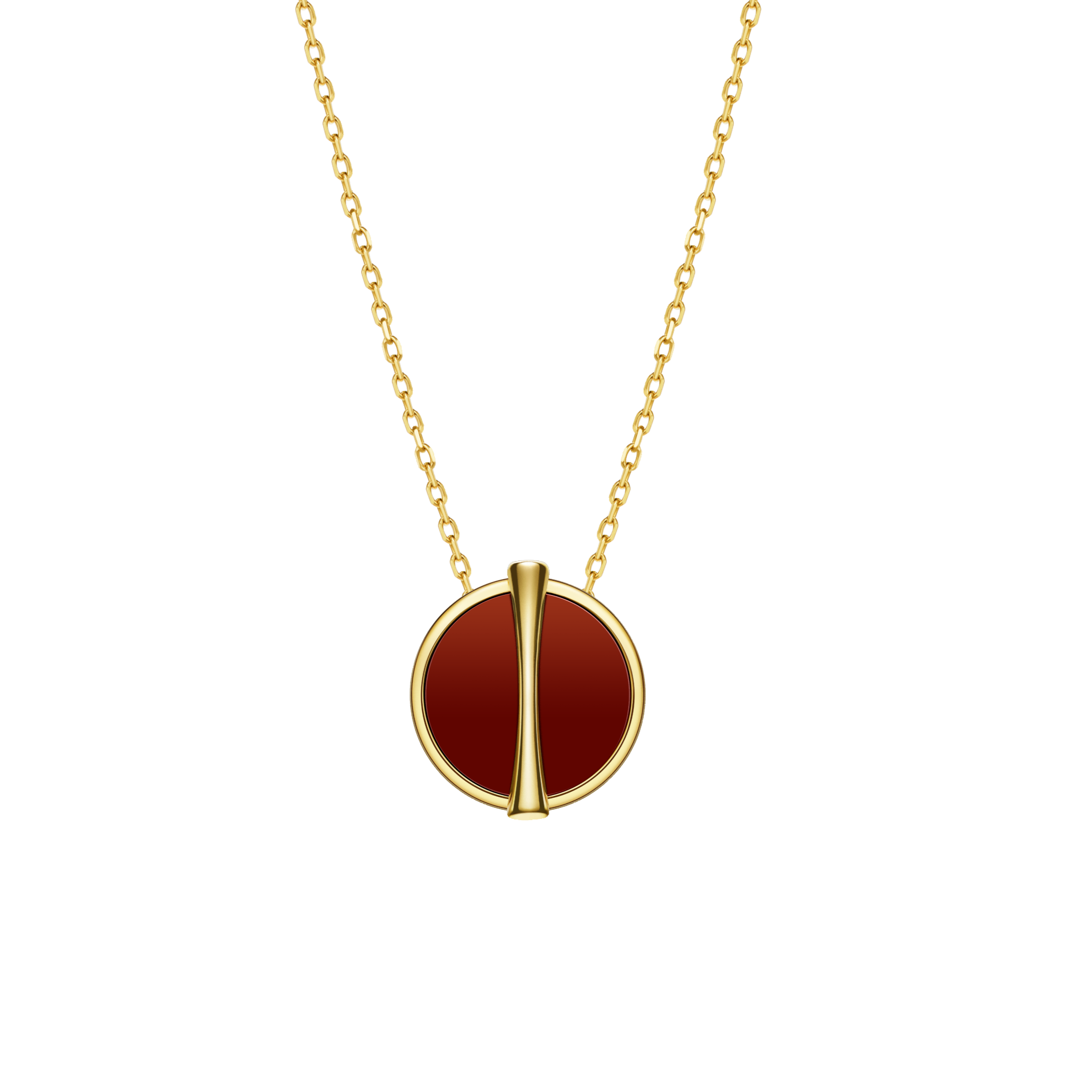 The Golden Ratio Necklace - Carnelian - 18K Solid Gold - YIN Fine Jewelry - Chinese Modern Gold Jewelry