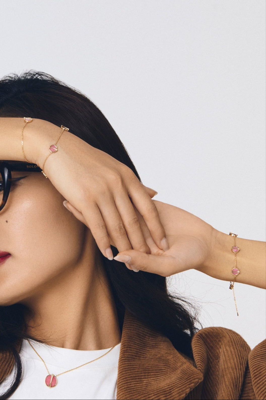 The Golden Ratio 5-motif Bracelet - Rhodonite