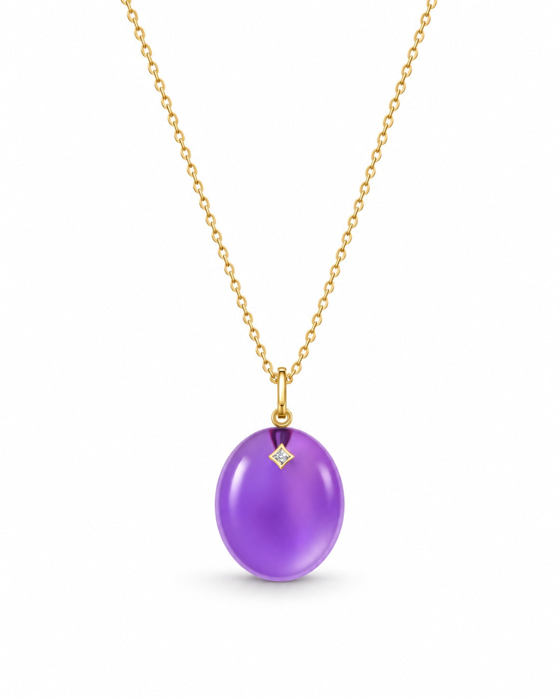 The Guiding Stars Oval Amethyst Pendant Necklace