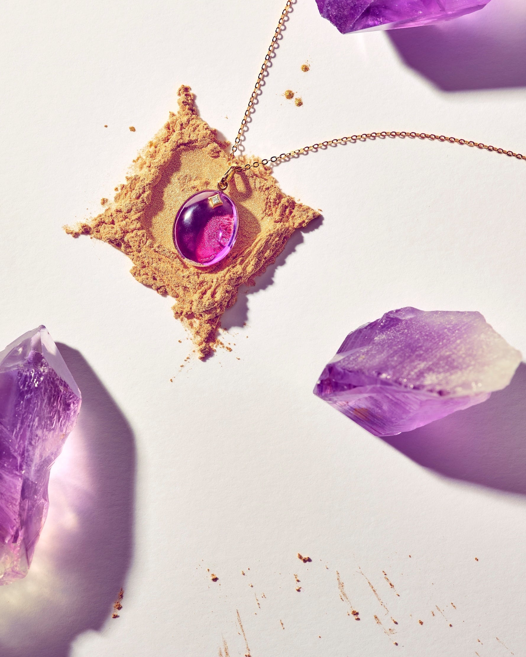 The Guiding Stars Oval Amethyst Earring Pendants