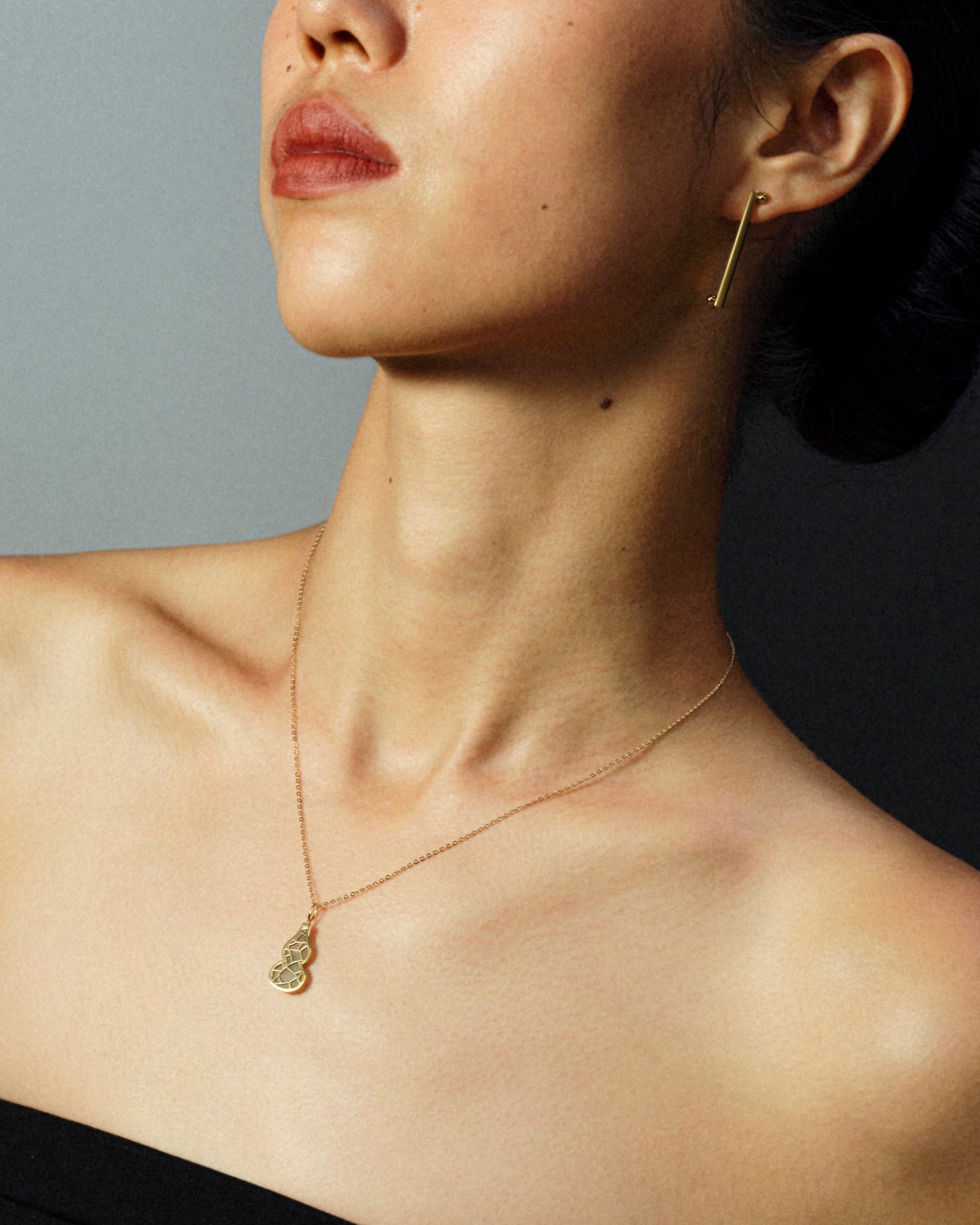 The Hulu Green Jade Gourd Pendant Necklace