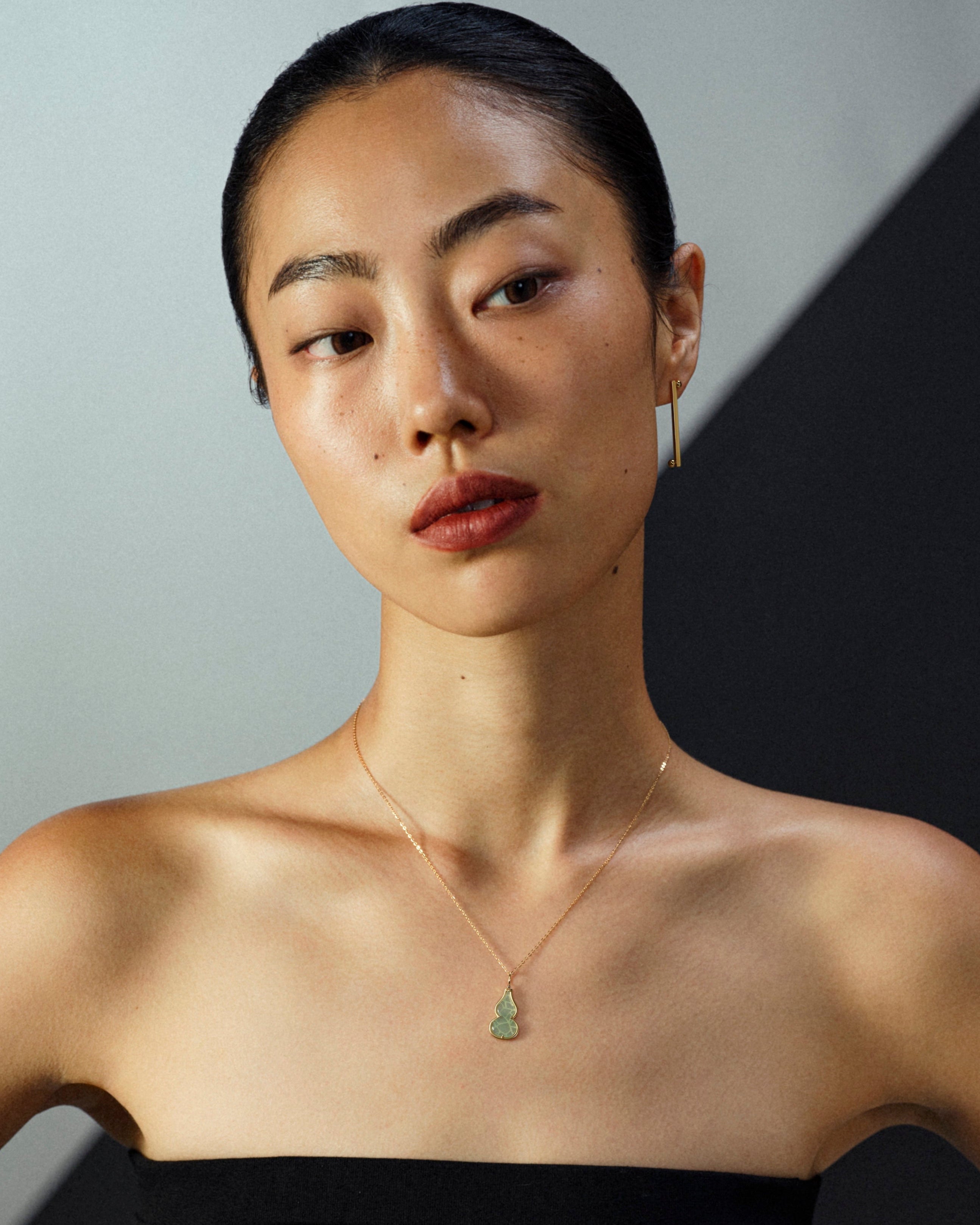 The Hulu Green Jade Gourd Pendant Necklace