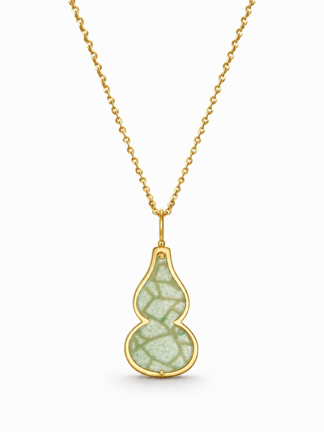 The Hulu Green Jade Gourd Pendant Necklace