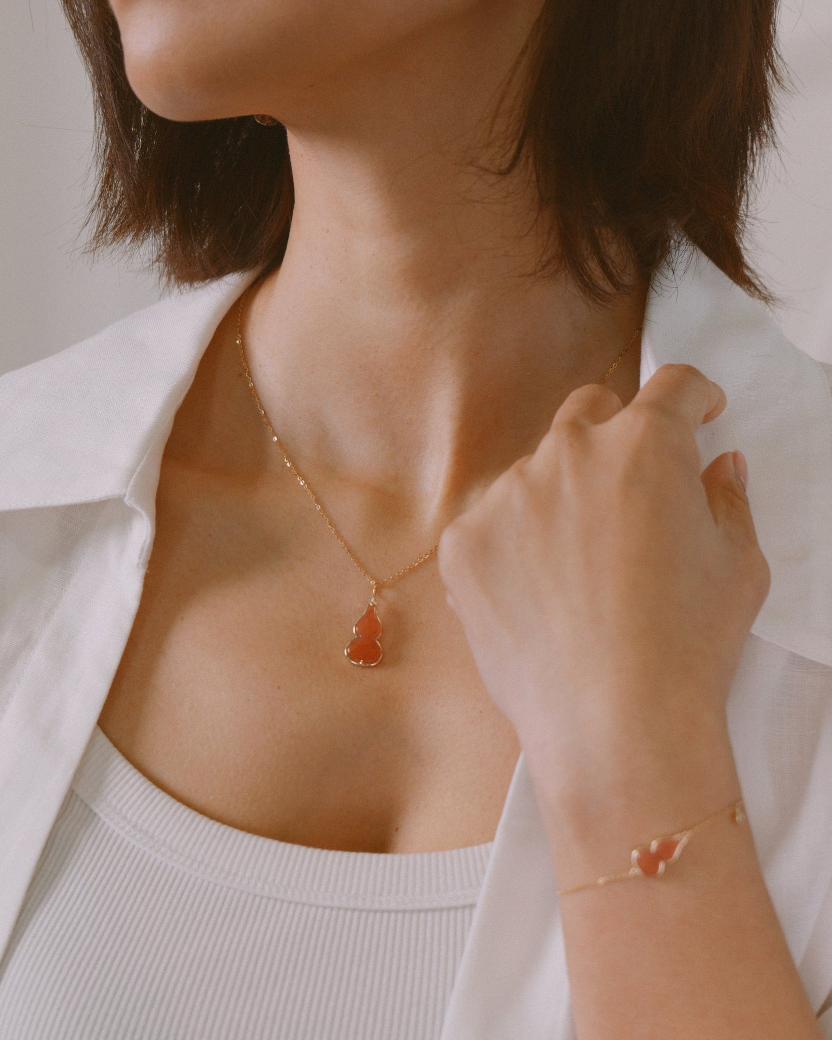 The Hulu Red Jade Gourd Bracelet