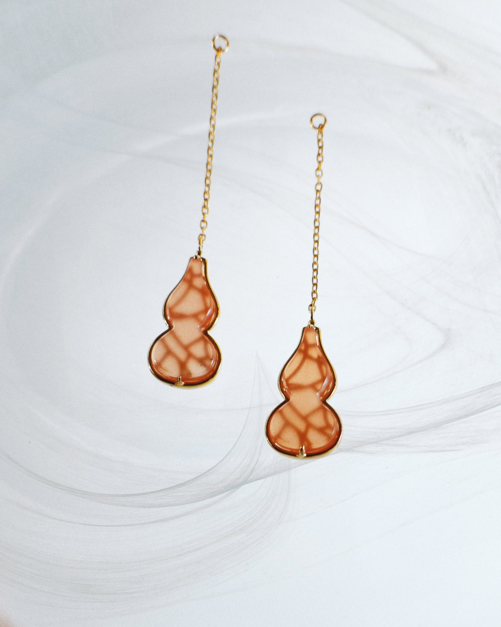 The Hulu Red Jade Gourd Drop Earrings