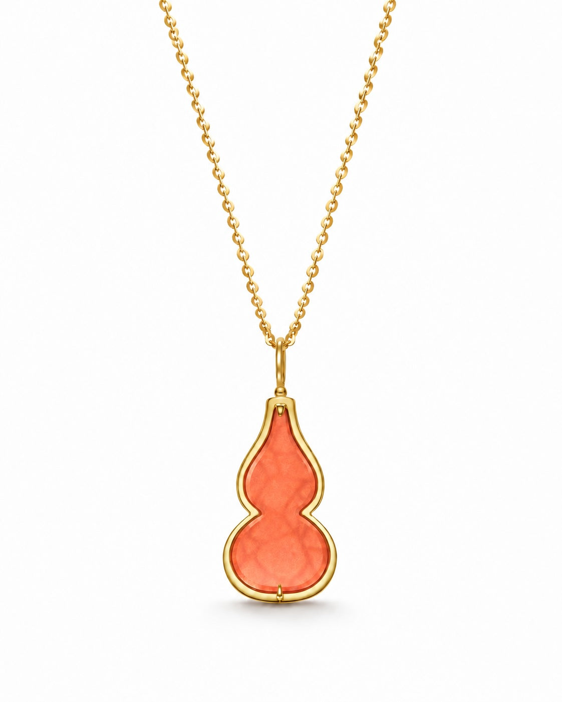 The Hulu Red Jade Gourd Pendant Necklace
