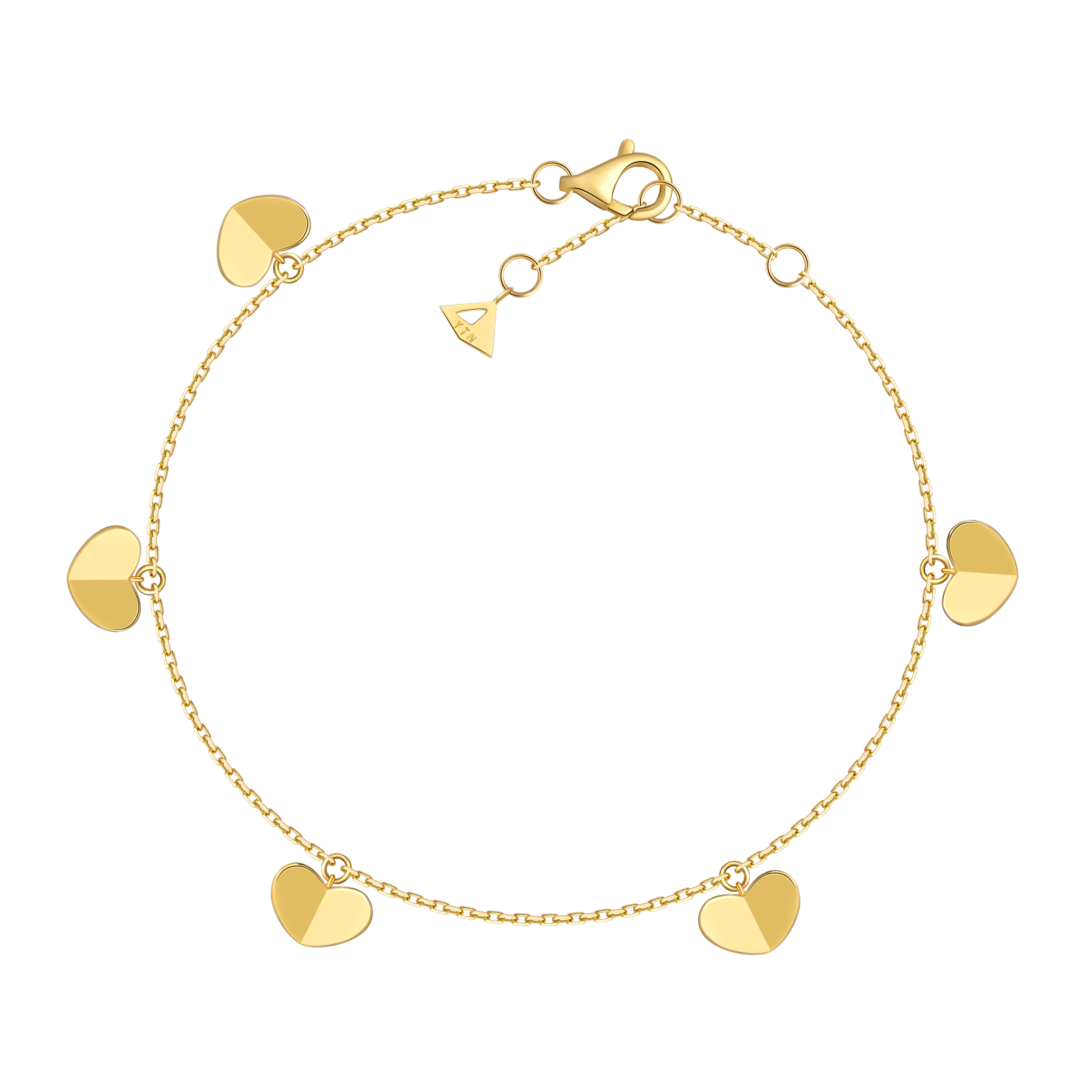 The Joy Paper Heart Bracelet - inspired by the ancient art of origami - 18K Solid Gold - YIN Fine Jewelry - Chinese Modern Gold Jewelry