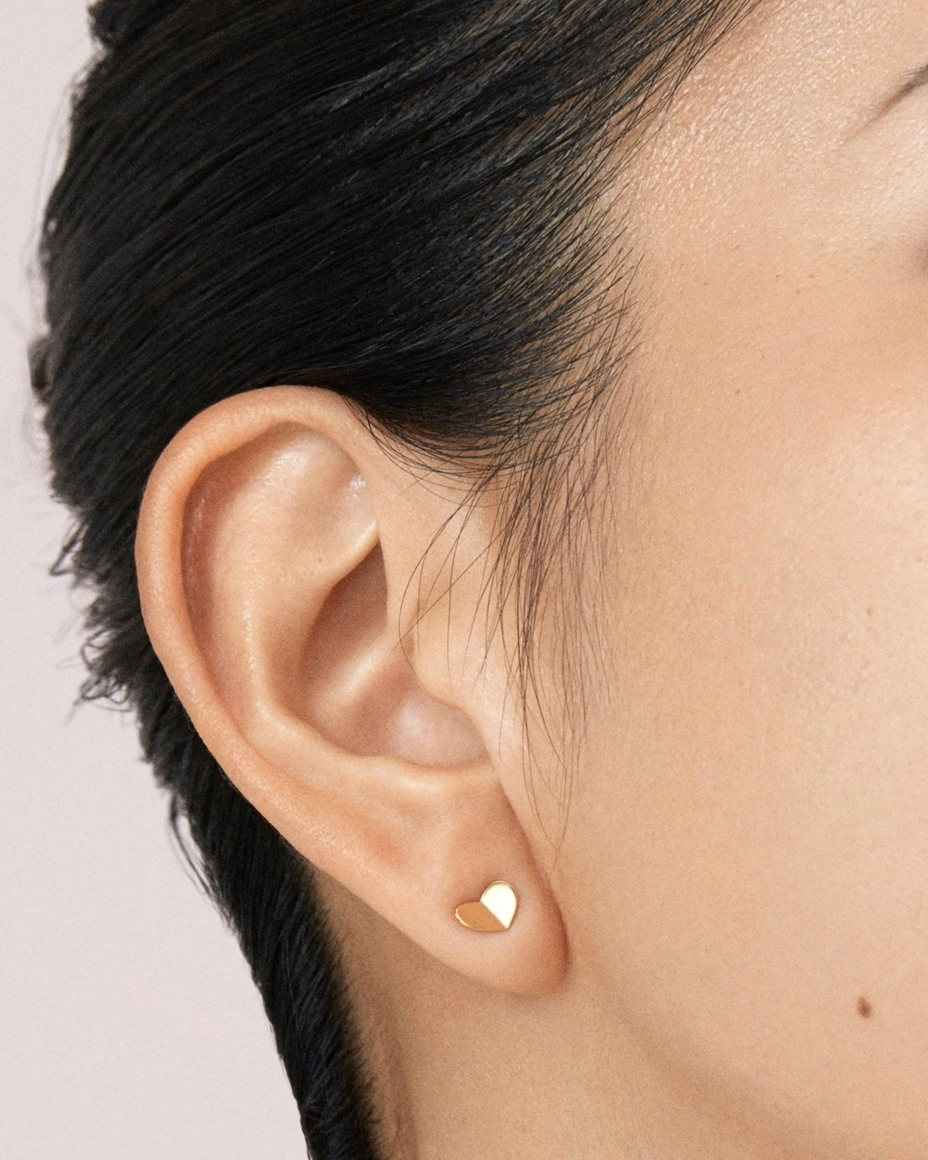 The Joy collection - paper heart earrings -18k solid gold jewelry - YIN modern Chinese jewelry brand