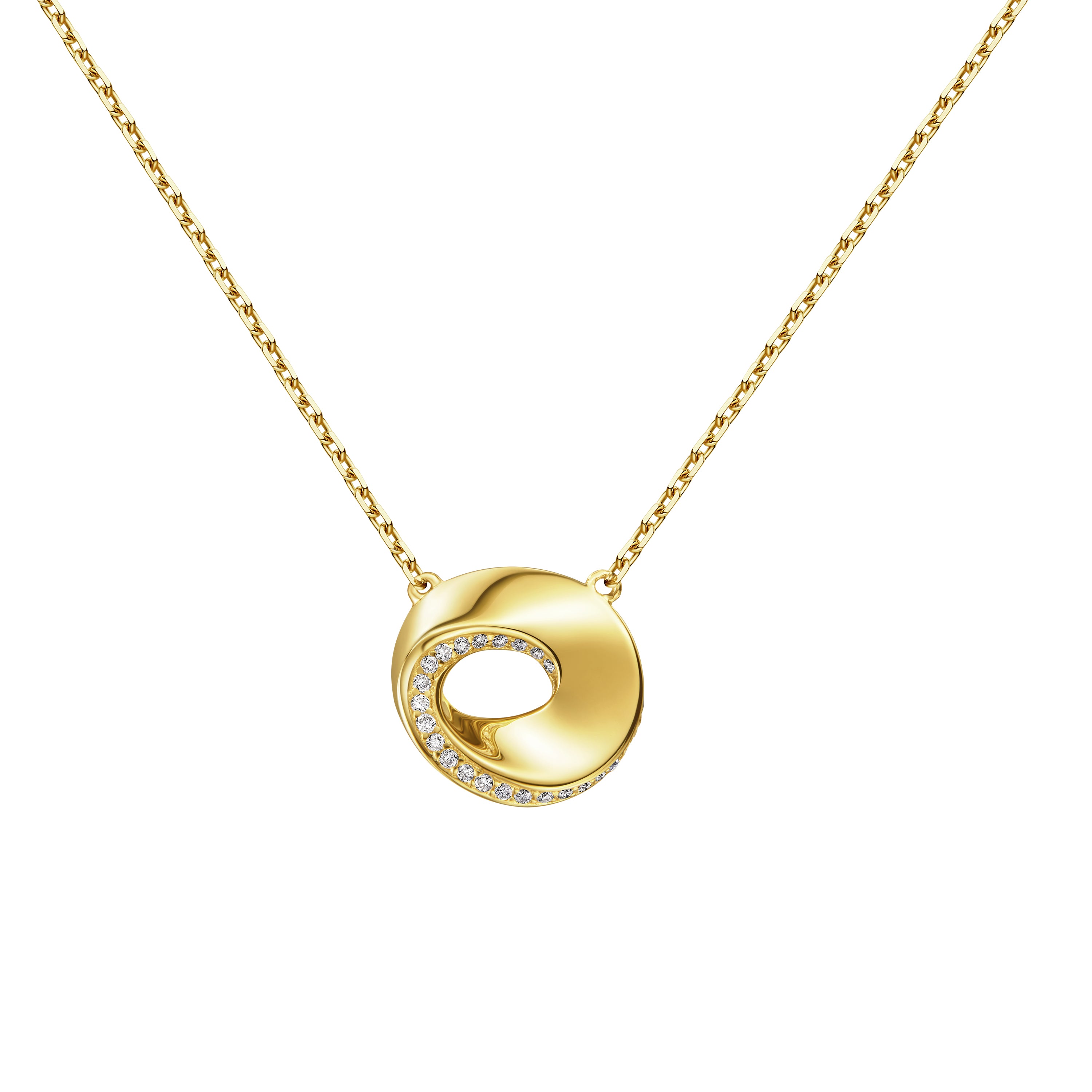 The Möbius Diamond Necklace - 18K Solid Gold - YIN Fine Jewelry - Chinese Modern Gold Jewelry