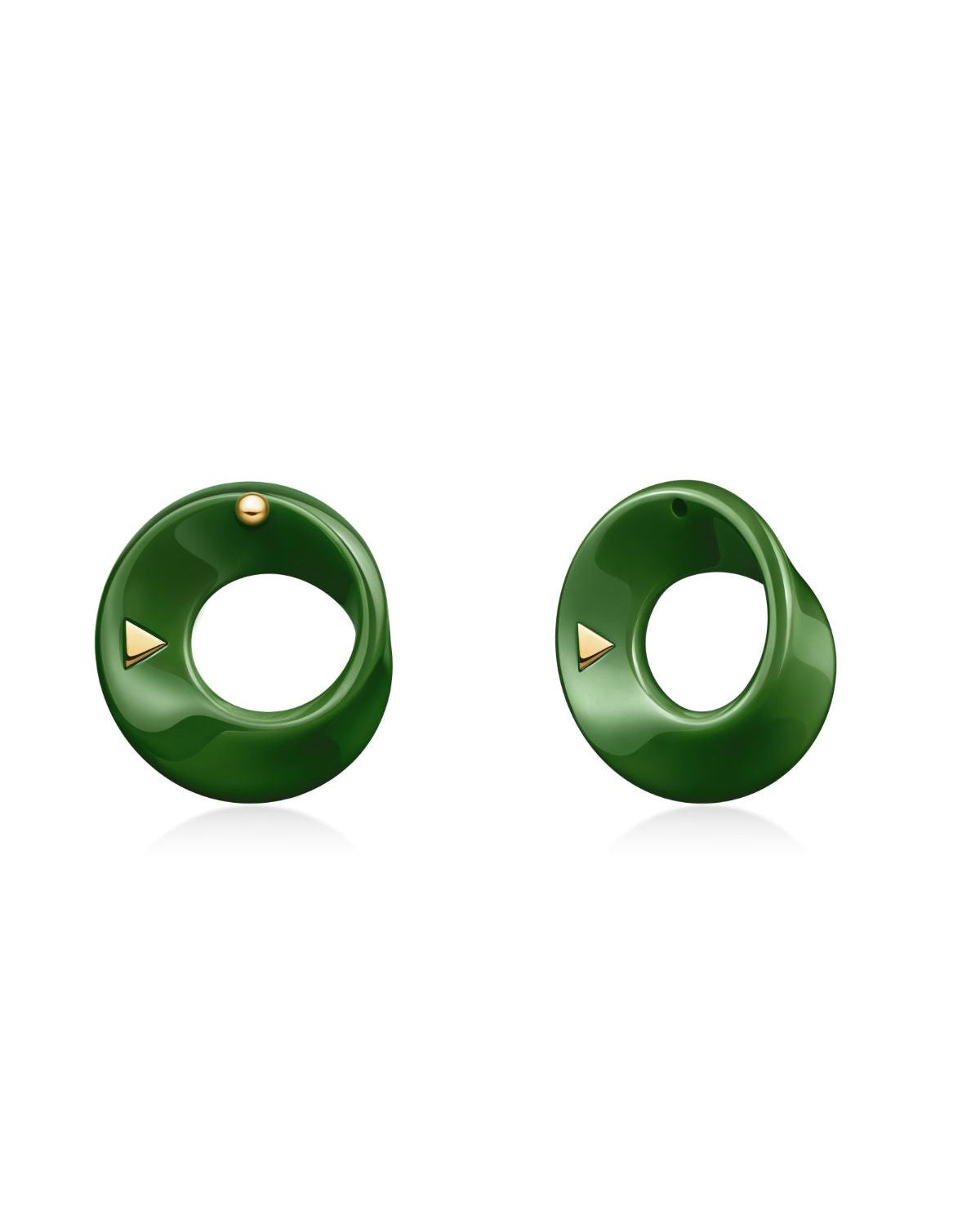 The Möbius High-Tech Ceramic Earrings - Green