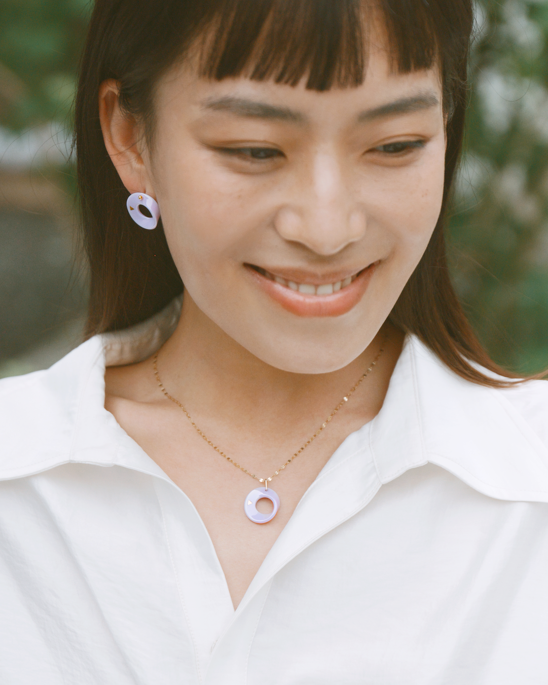 The Möbius High-Tech Ceramic Pendant Necklace - Lavender