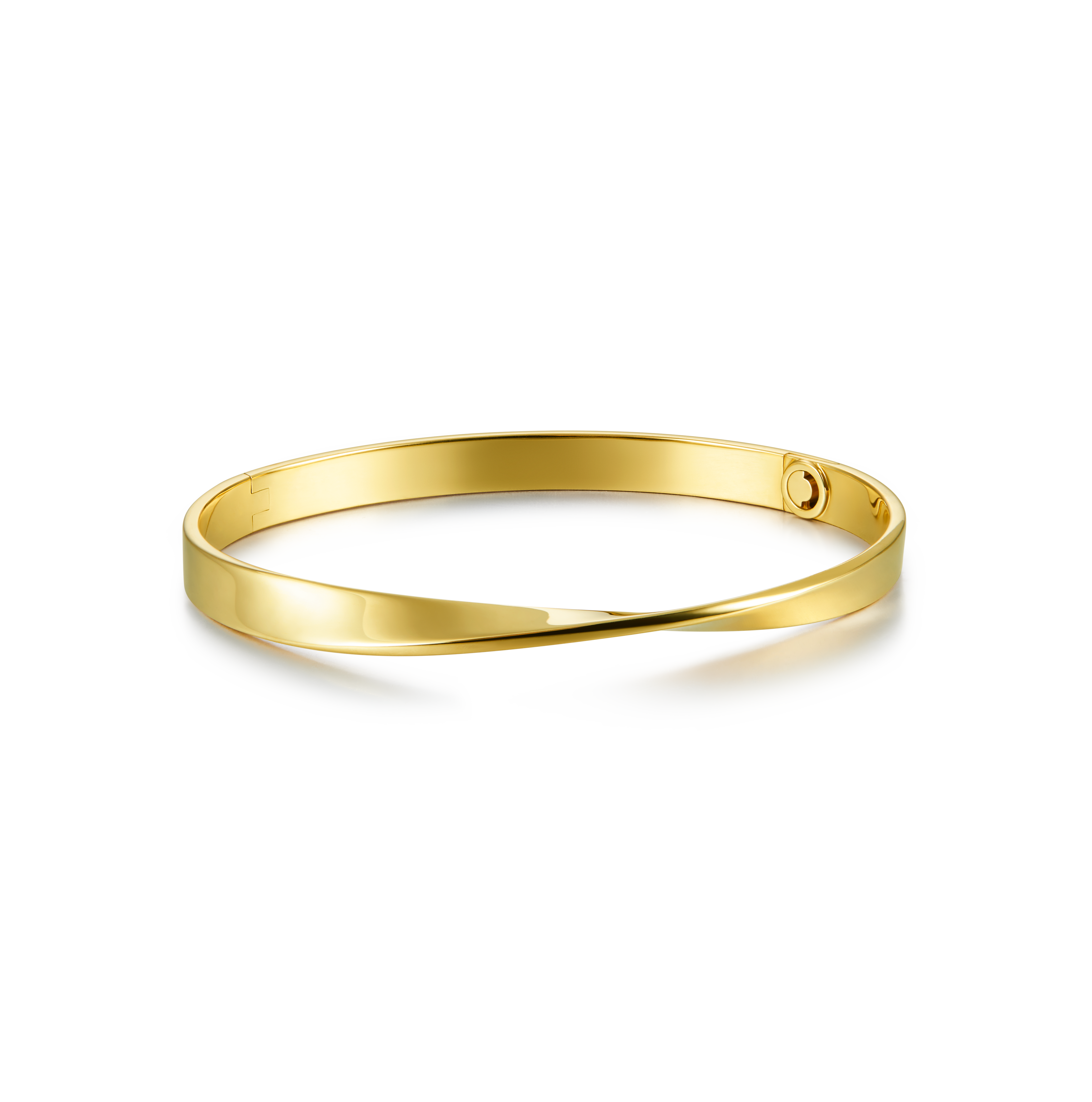 The Möbius Hinged Bangle - 18K Solid Gold - YIN Fine Jewelry - Chinese Modern Gold Jewelry