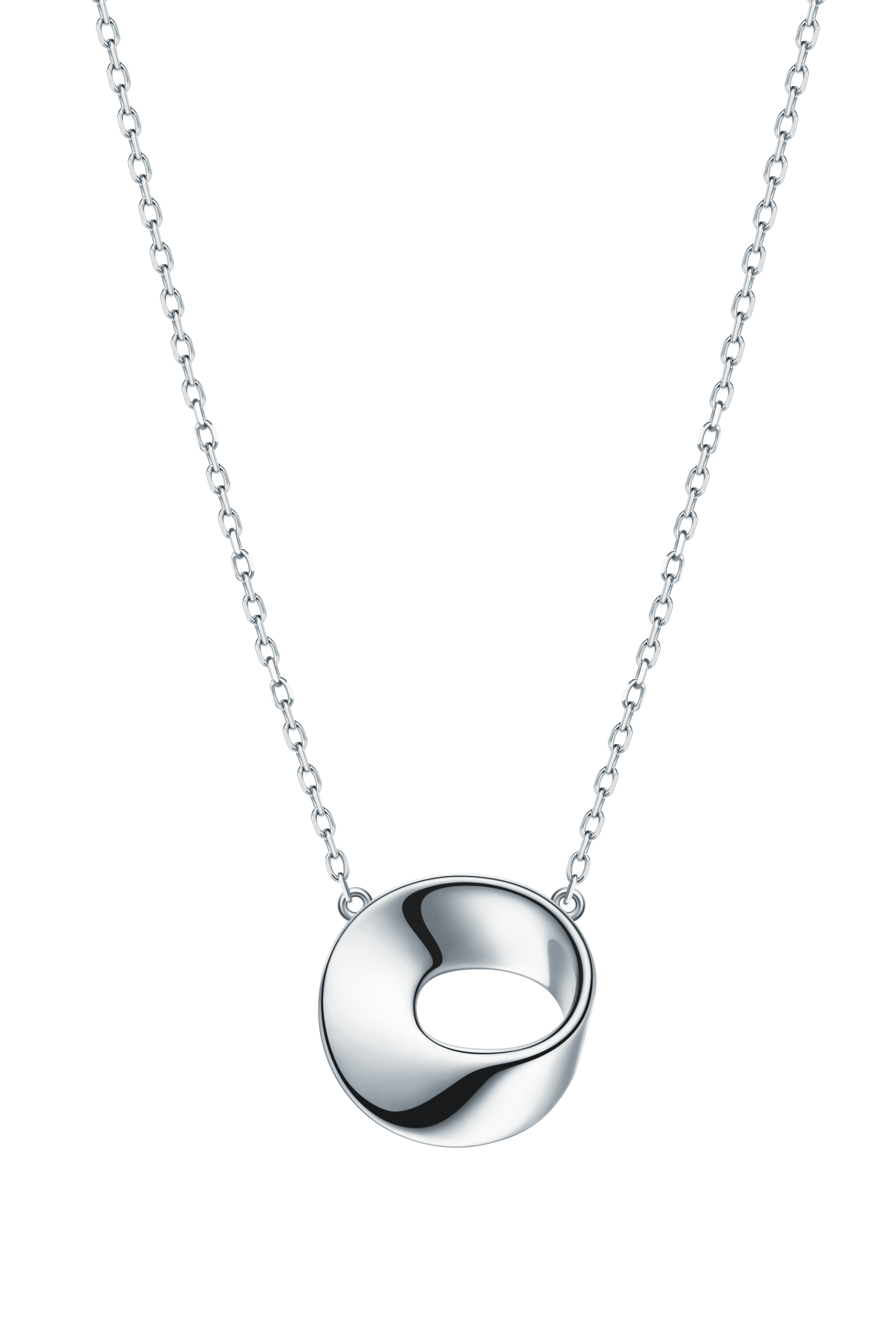 The Mobius Necklace - 18k solid white gold-Inspired by the mobius strip-YIN Fine Jewelry-Chinese Modern Gold Jewelry
