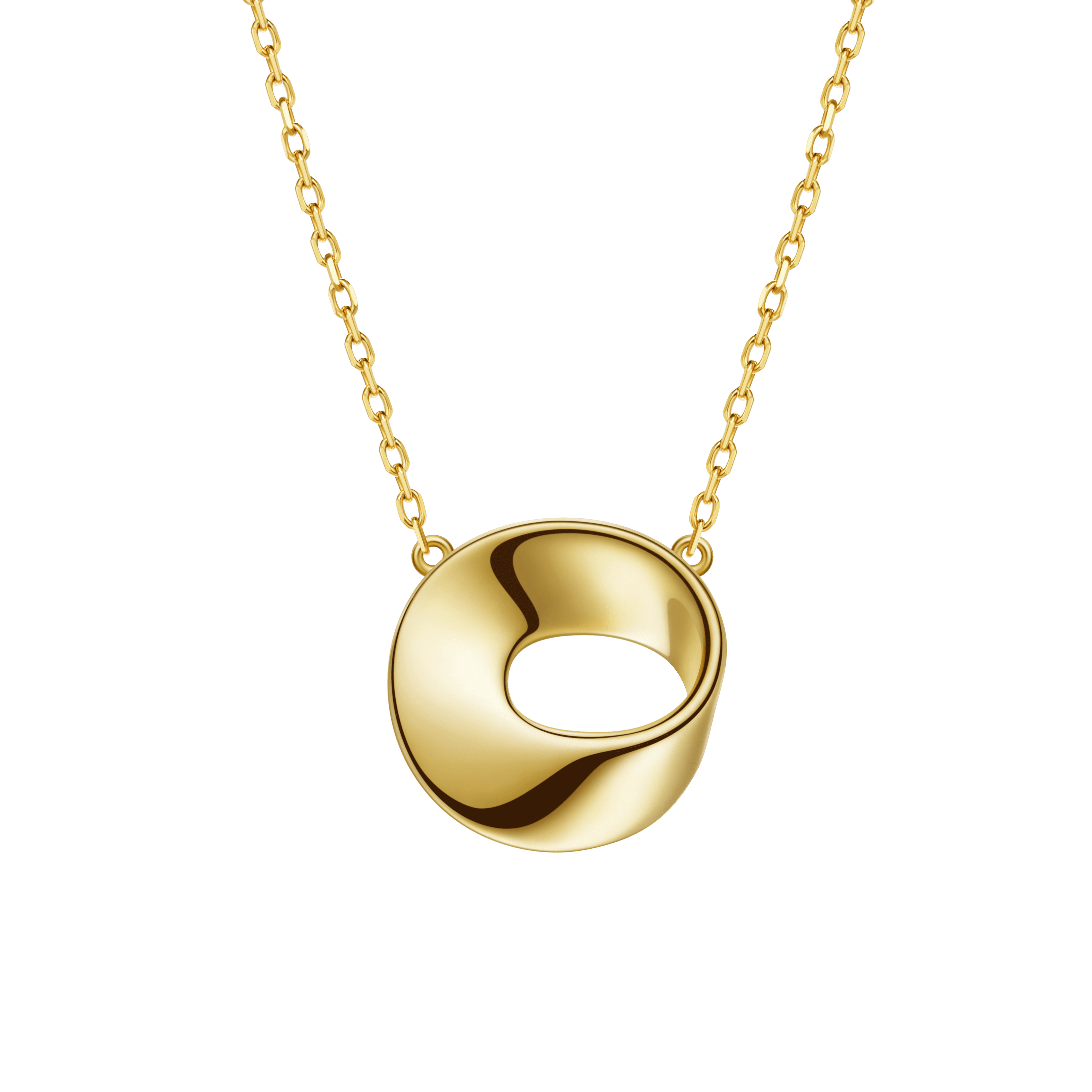 The Mobius Necklace - 18k solid gold-Inspired by the mobius strip-YIN Fine Jewelry-Chinese Modern Gold Jewelry