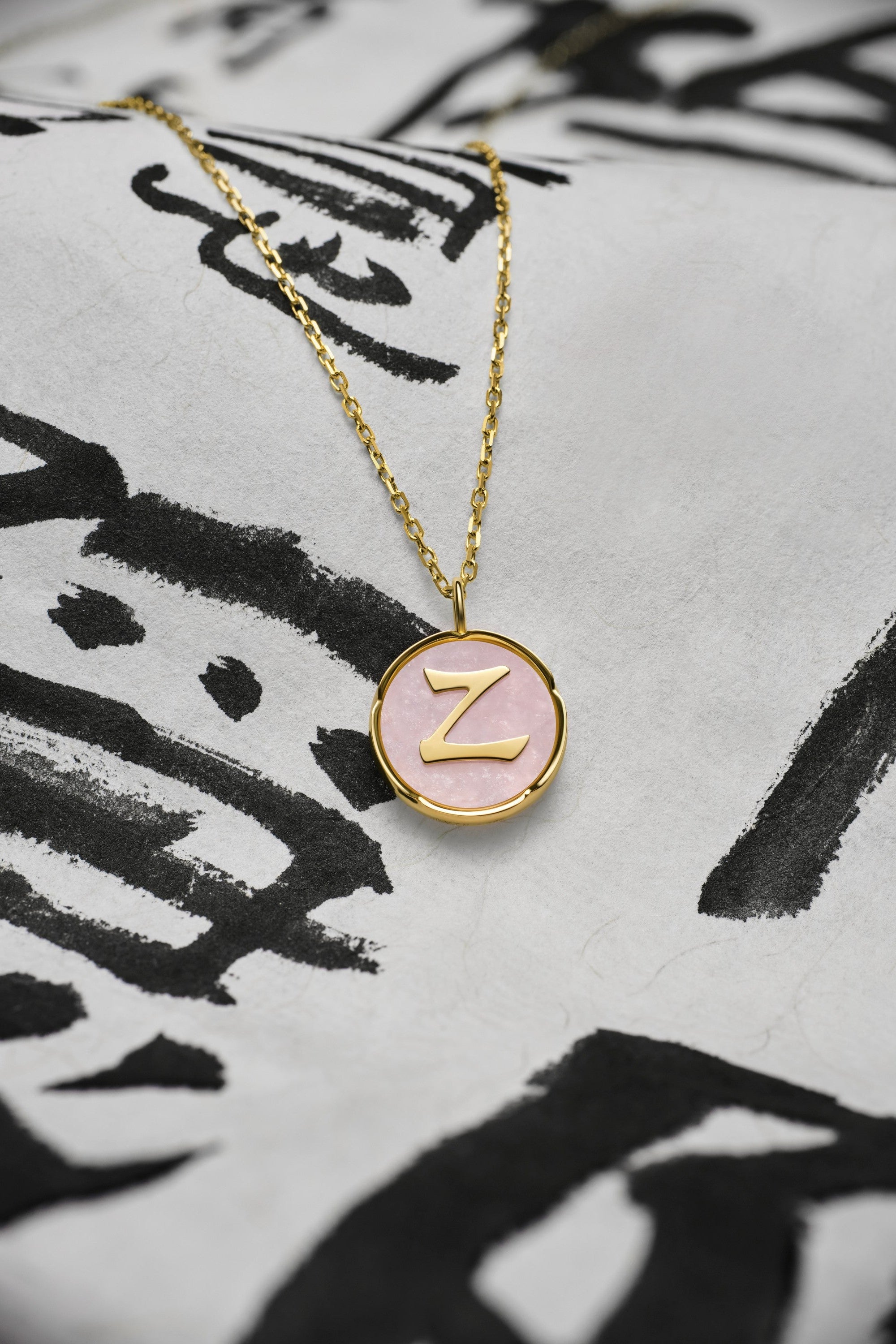 The Neo-Signet Calligraphy Letter Pendant - 18K Solid Gold - YIN Fine Jewelry - Chinese Modern Gold Jewelry