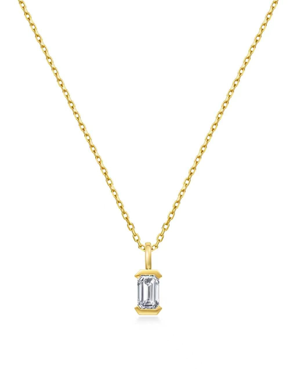 The Radiance Emerald Diamond Charm Necklace
