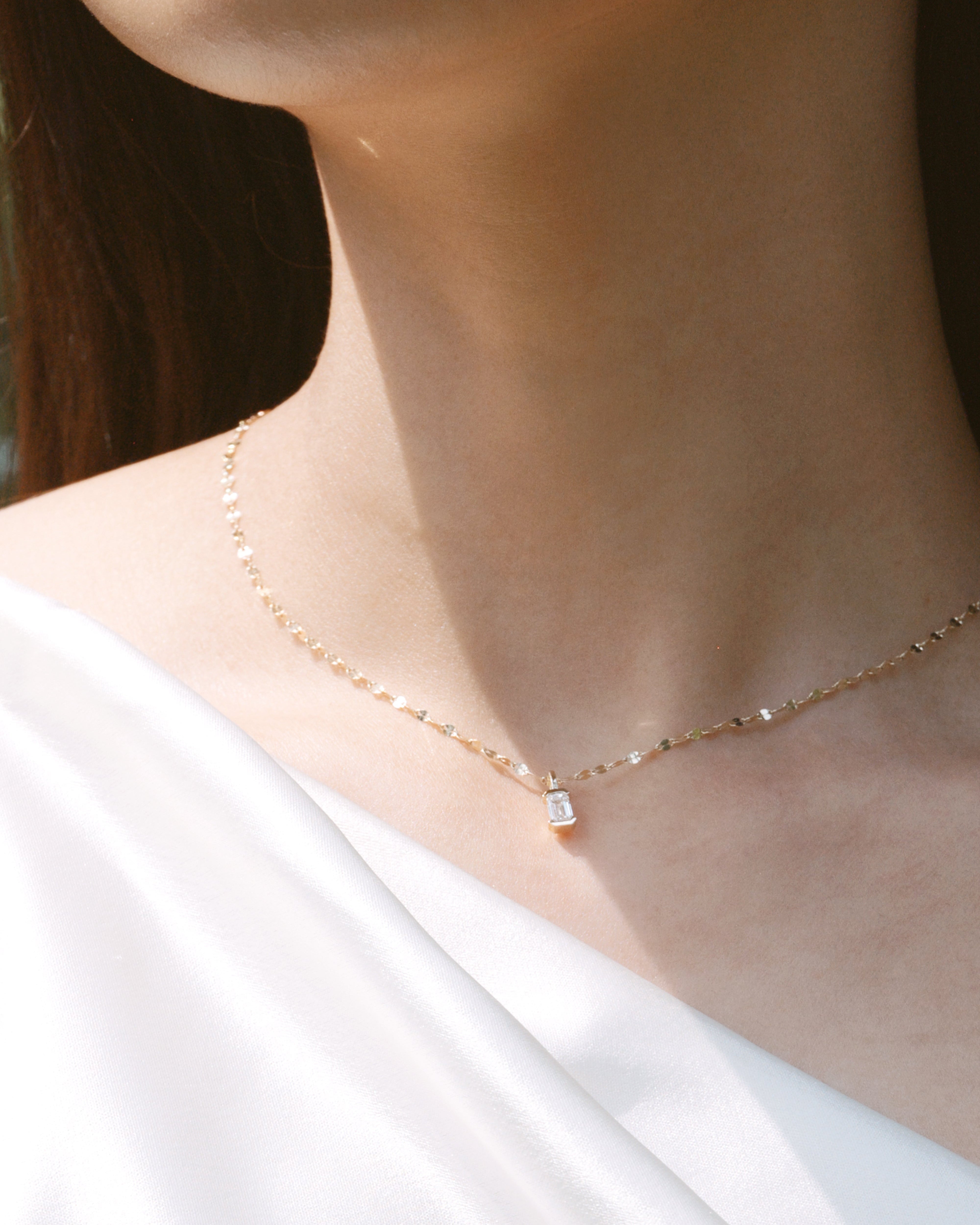 The Radiance Emerald Diamond Charm Necklace
