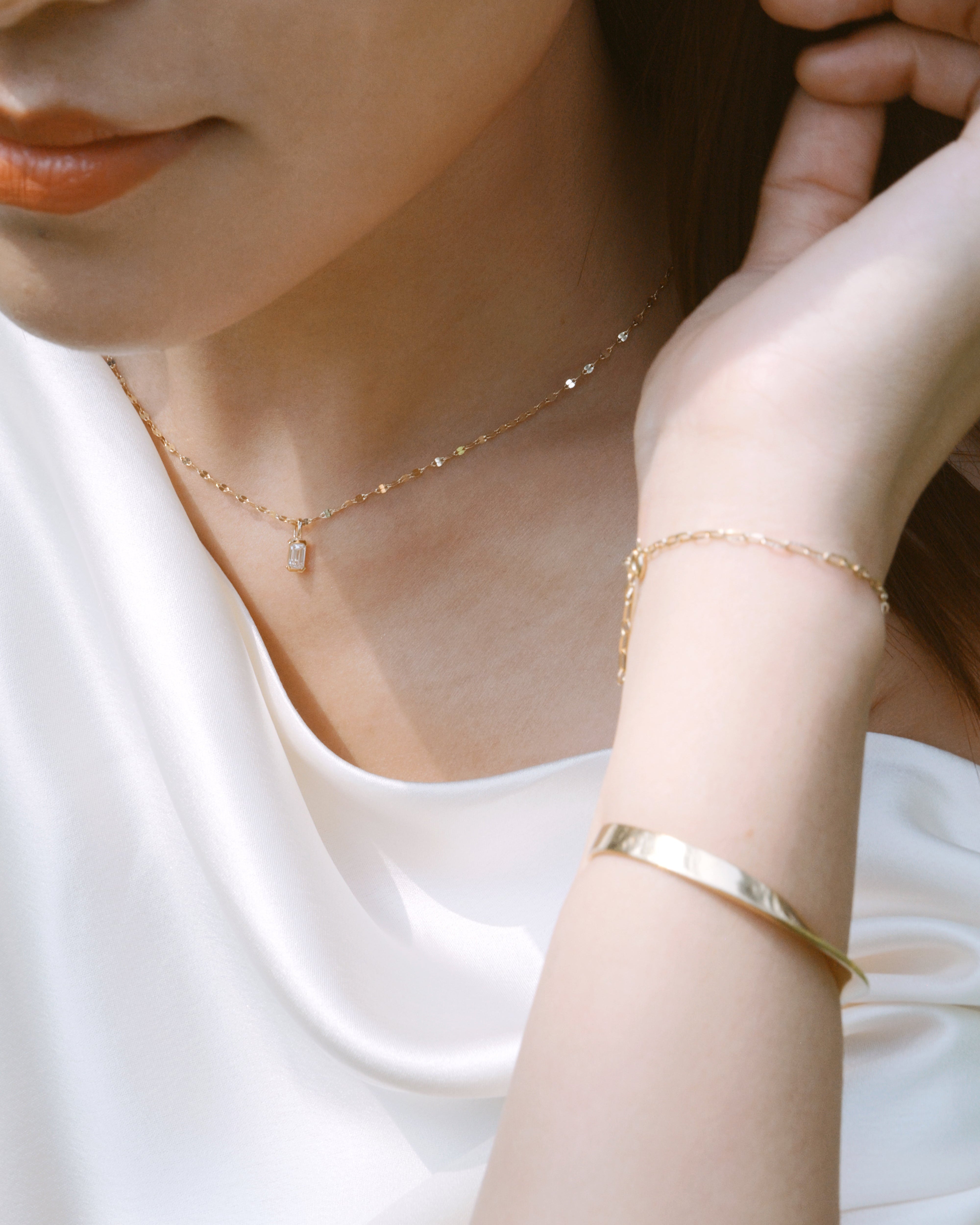 The Radiance Emerald Diamond Charm Necklace