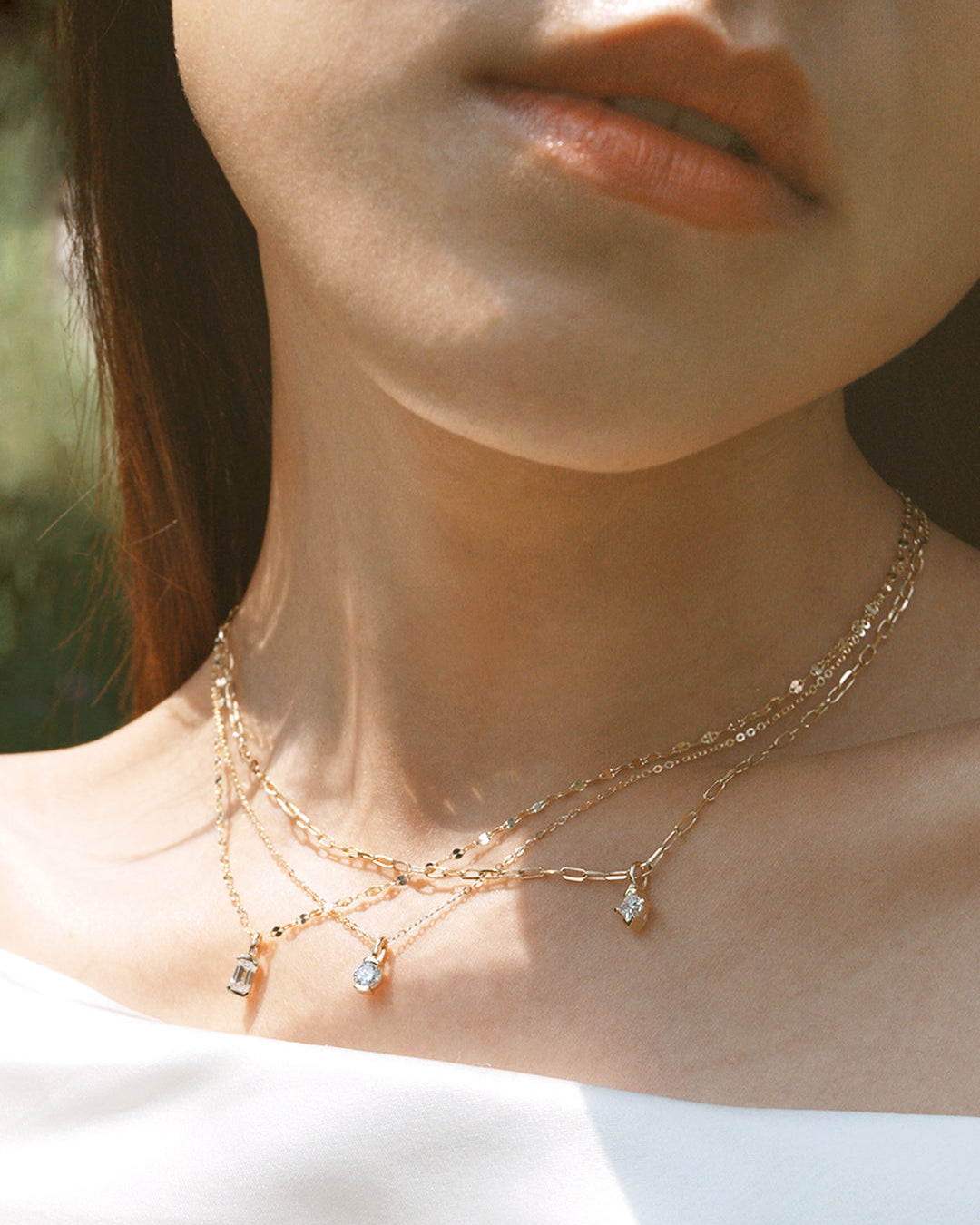 The Radiance Emerald Diamond Charm Necklace