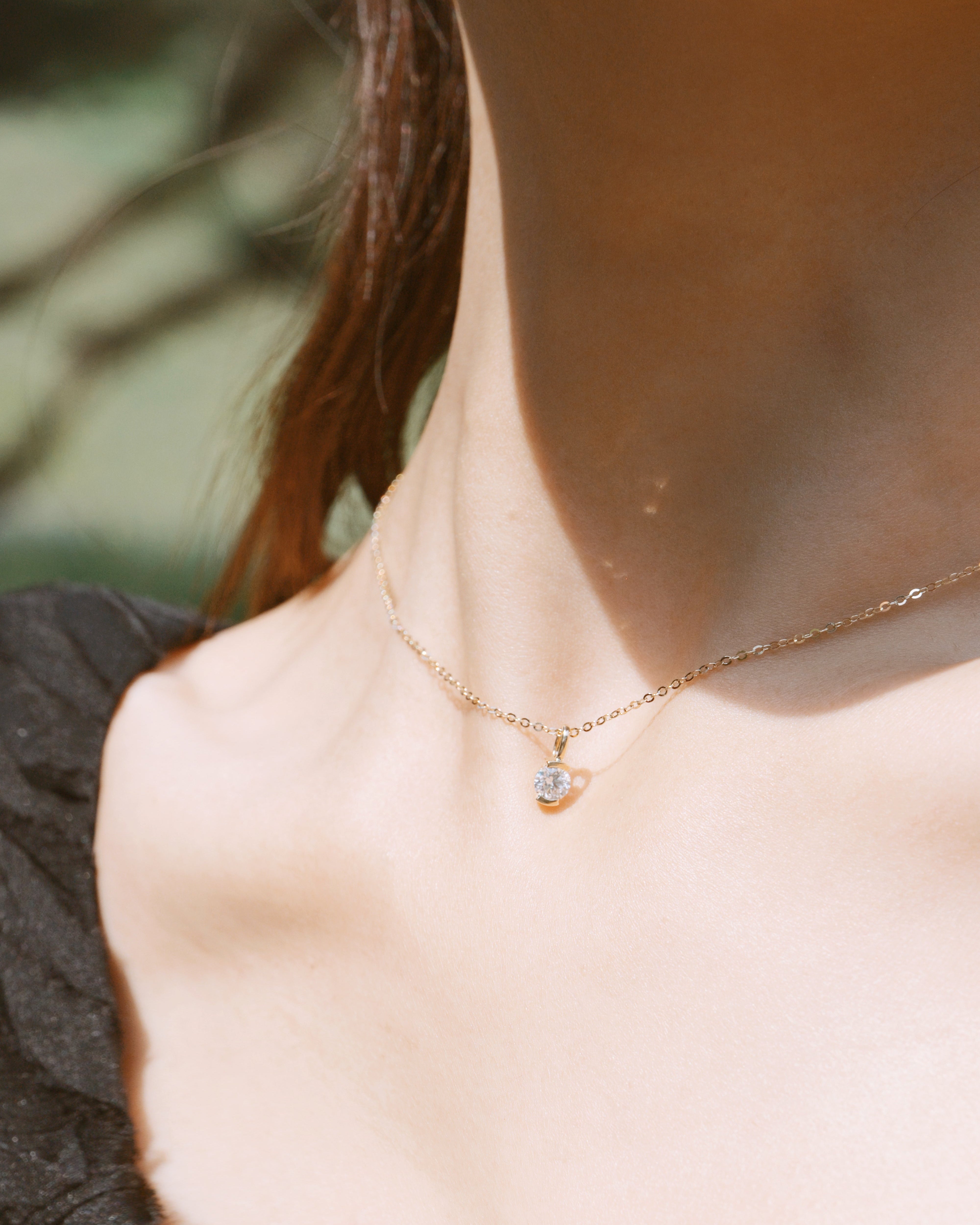 The Radiance Round Diamond Charm Necklace