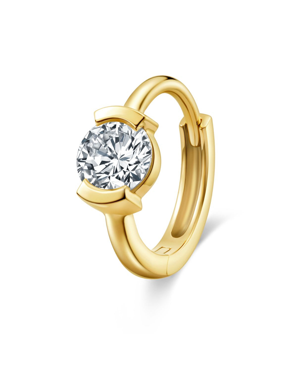The Radiance Round Diamond Huggie Hoops