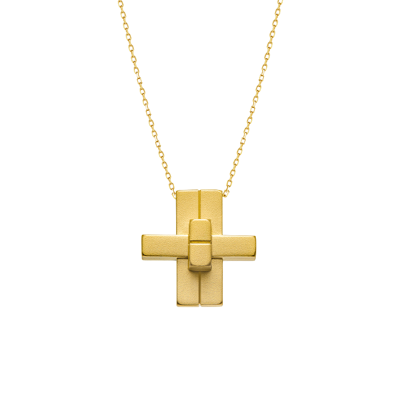The Revival Six Arts Luban Gold Lock Puzzle Pendant - 18K Solid Gold - YIN Fine Jewelry - Chinese Modern Gold Jewelry