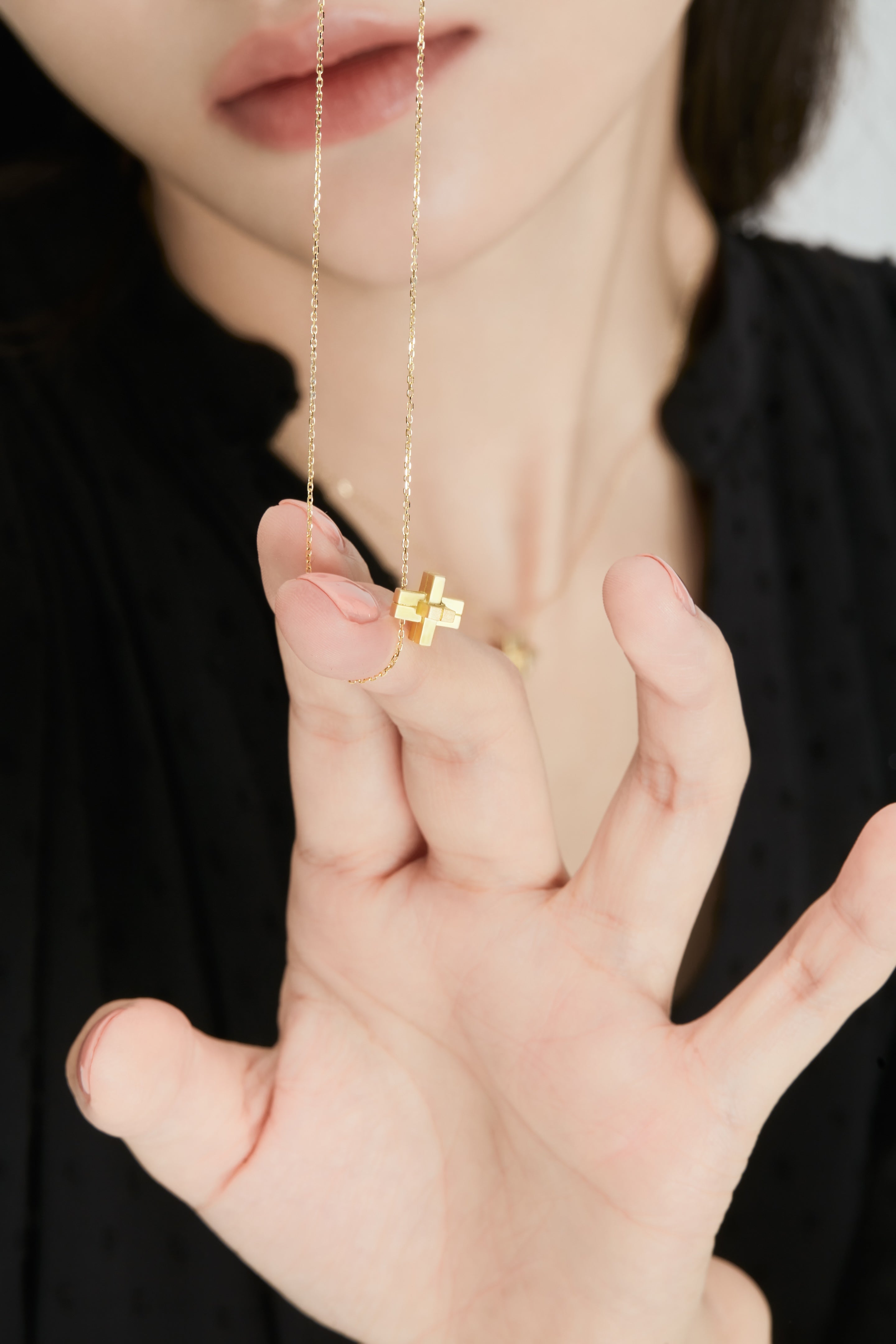 The Revival Six Arts Luban Gold Lock Puzzle Pendant - 18K Solid Gold - YIN Fine Jewelry - Chinese Modern Gold Jewelry