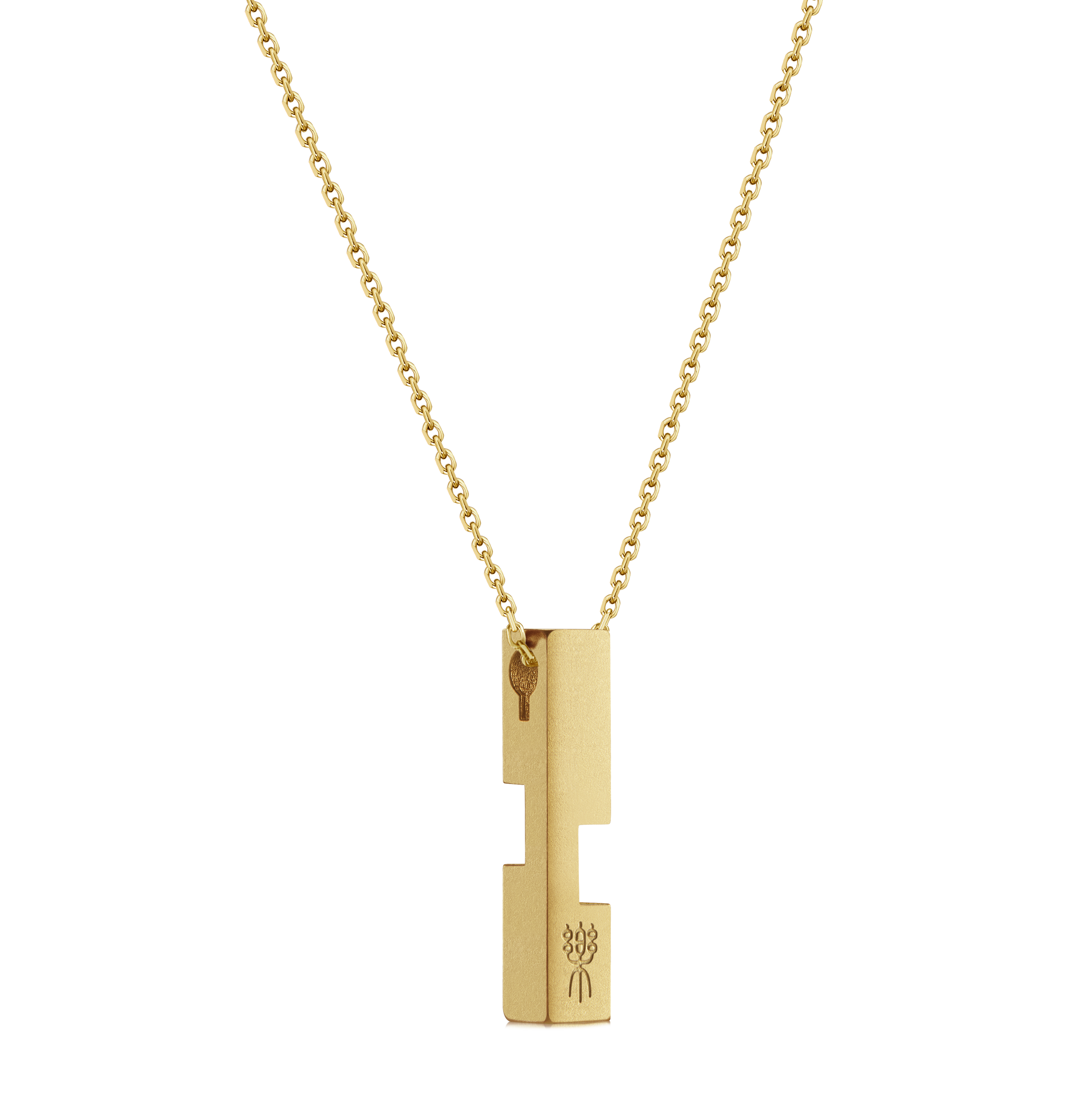 The Revival Six Arts Luban Gold Lock Single Piece Pendant - 18K Solid Gold - YIN Fine Jewelry - Chinese Modern Gold Jewelry
