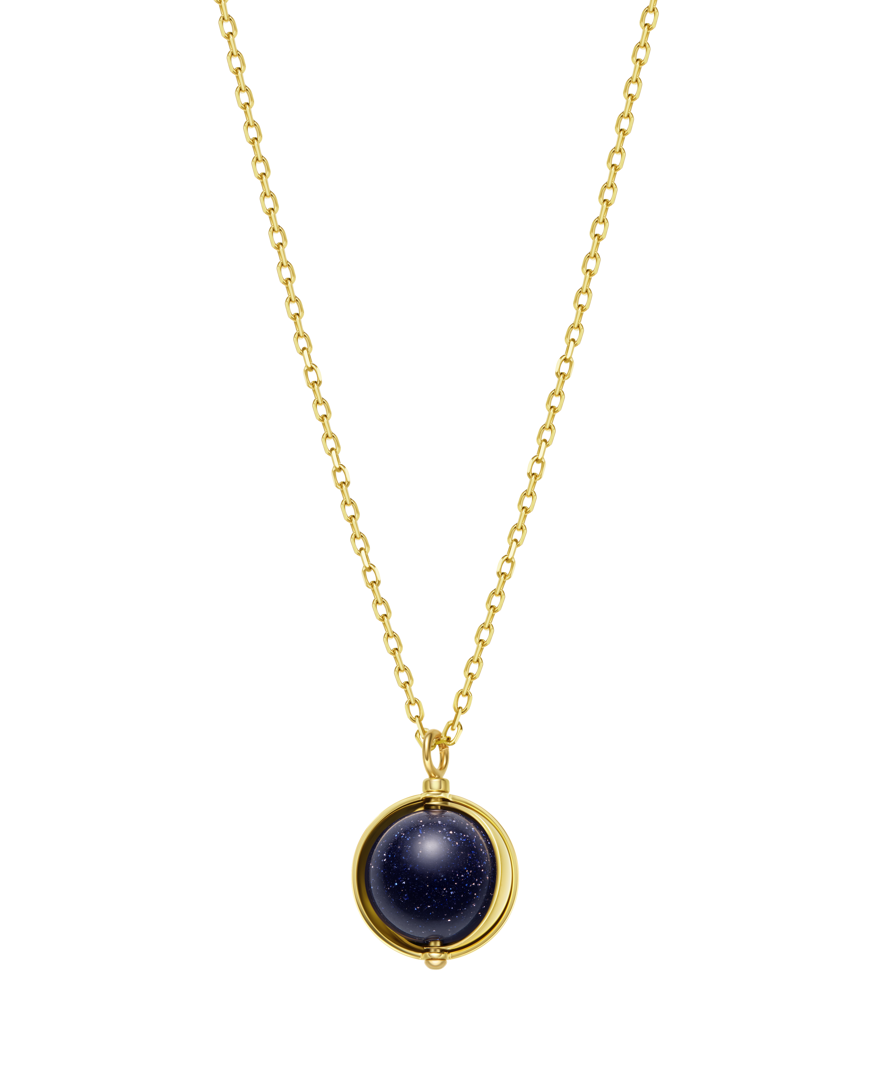 The Revolving Moon Necklace - 18K Solid Gold - YIN Fine Jewelry - Chinese Modern Gold Jewelry