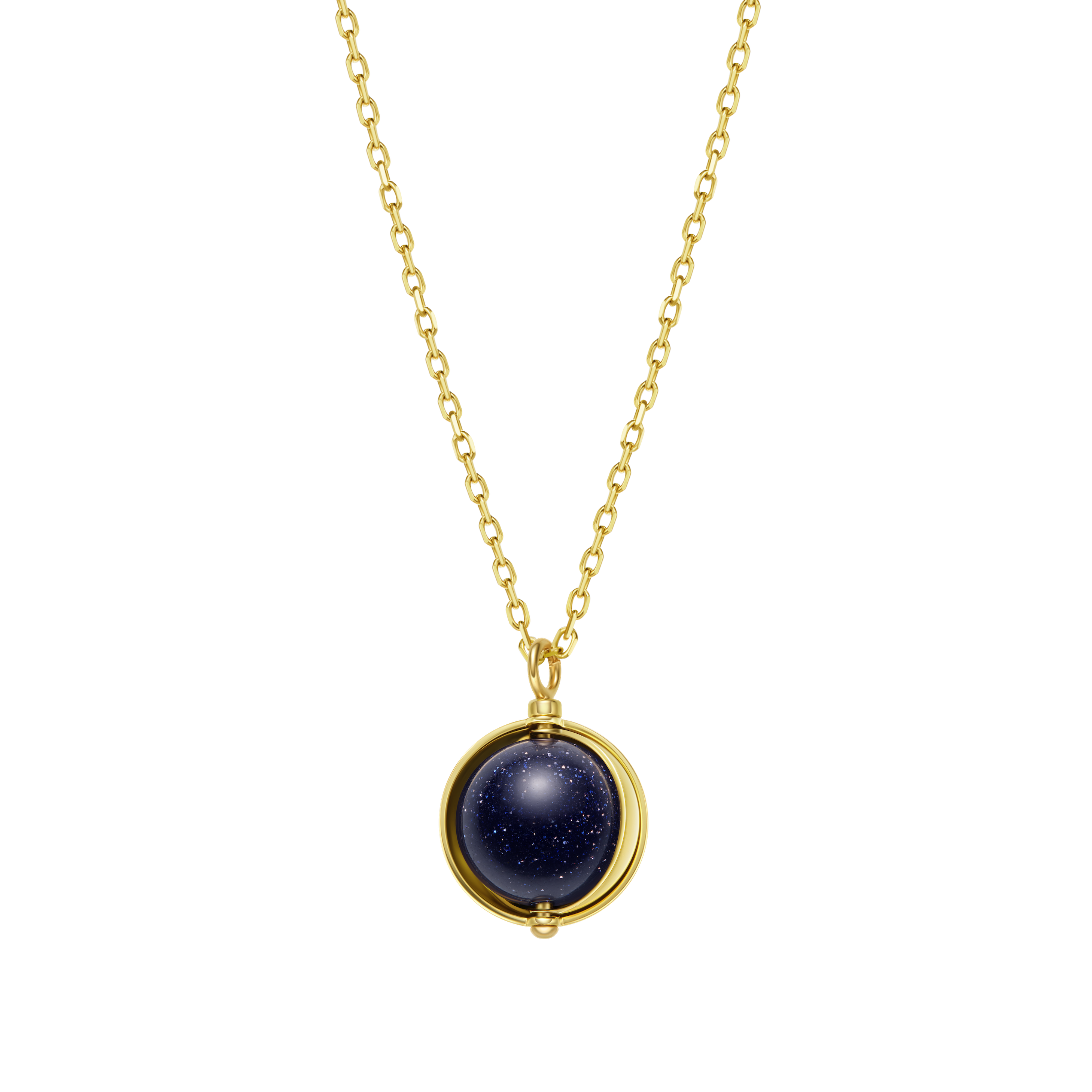 The Revolving Moon Necklace - 18K Solid Gold - YIN Fine Jewelry - Chinese Modern Gold Jewelry