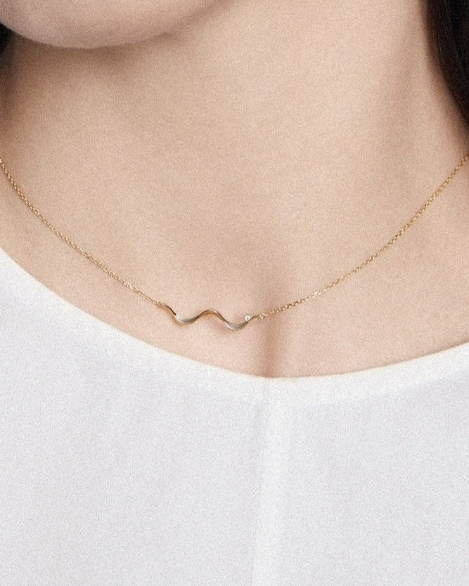 The Ripples Necklace - 18K Solid Gold - YIN Fine Jewelry - Chinese Modern Gold Jewelry