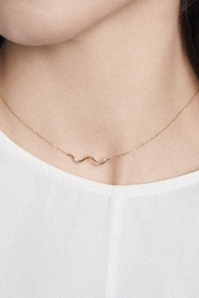 The Ripples Necklace - 18K Solid Gold - YIN Fine Jewelry - Chinese Modern Gold Jewelry