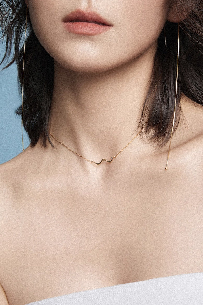 The Ripples Necklace - 18K Solid Gold - YIN Fine Jewelry - Chinese Modern Gold Jewelry