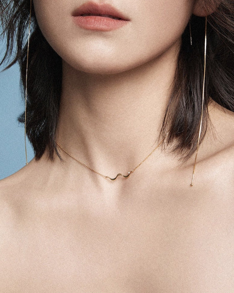 The Ripples Necklace - 18K Solid Gold - YIN Fine Jewelry - Chinese Modern Gold Jewelry