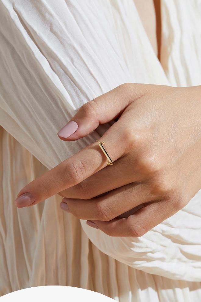 The Taiji Chain Ring - yinyang - 18K Solid Gold - YIN Fine Jewelry - Chinese Modern Gold Jewelry