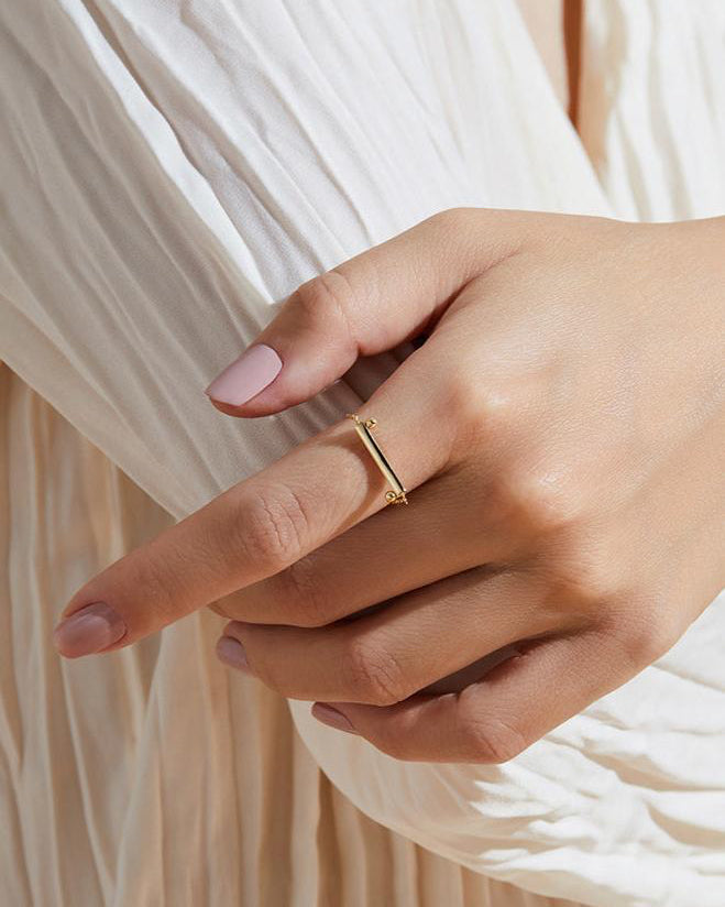 The Taiji Chain Ring - yinyang - 18K Solid Gold - YIN Fine Jewelry - Chinese Modern Gold Jewelry