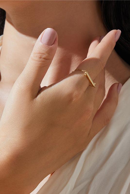 The Taiji Chain Ring - yinyang - 18K Solid Gold - YIN Fine Jewelry - Chinese Modern Gold Jewelry