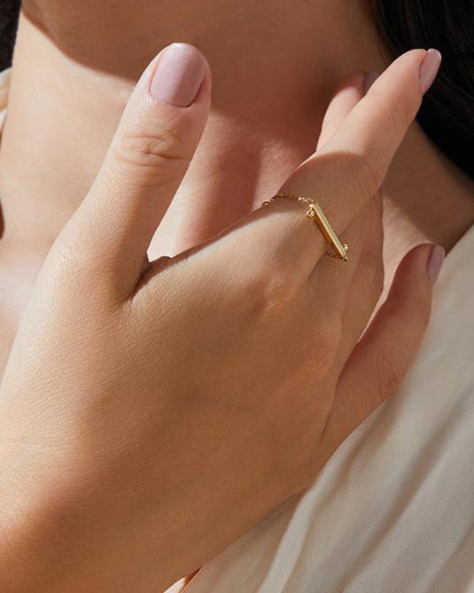 The Taiji Chain Ring - yinyang - 18K Solid Gold - YIN Fine Jewelry - Chinese Modern Gold Jewelry