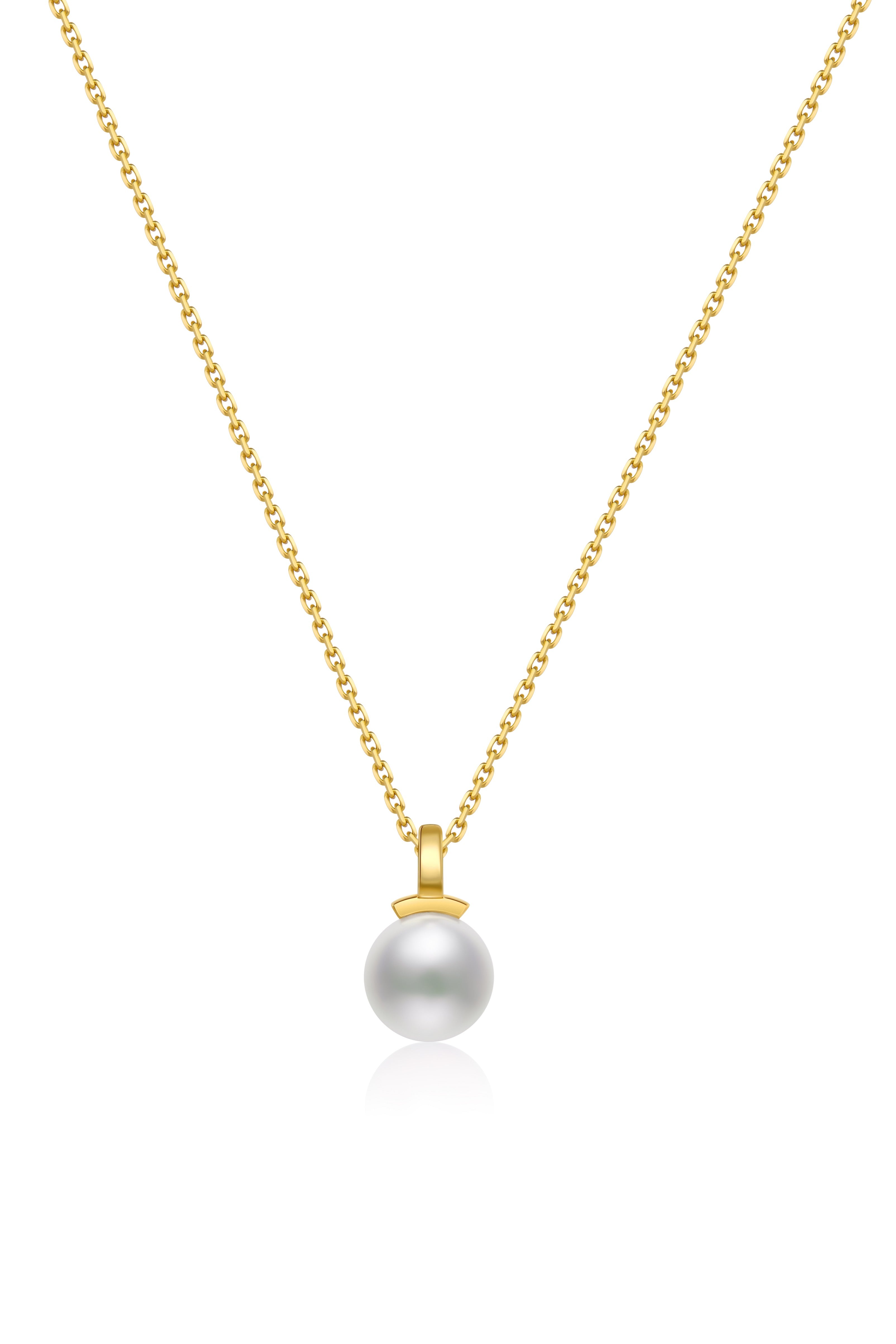 The Warm Pearl Akoya Pearl Drop Necklace - 18K Solid Gold - YIN Fine Jewelry - Chinese Modern Gold Jewelry