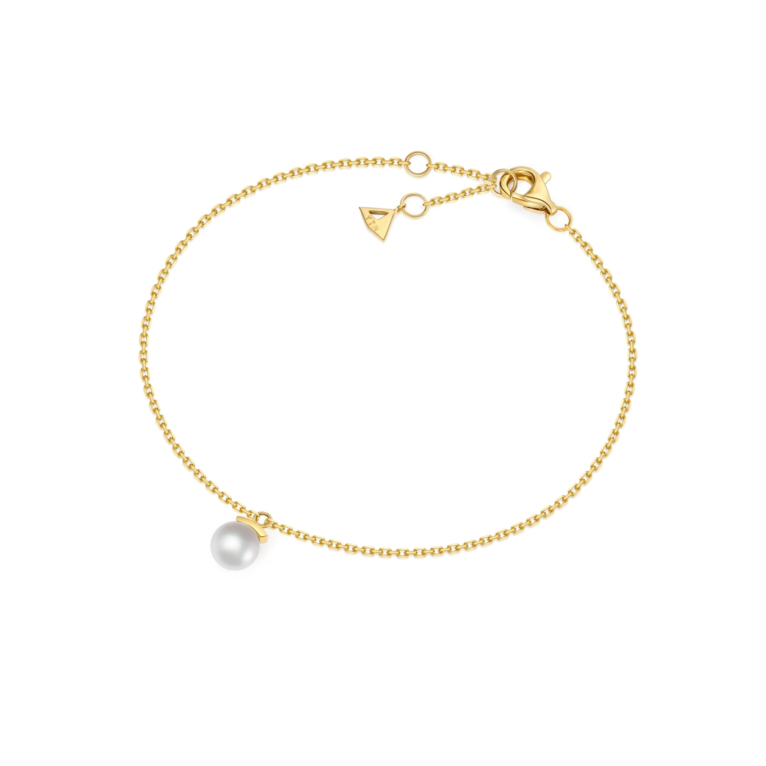 The Warm Pearl Single Akoya Pearl Bracelet - 18K Solid Gold - YIN Fine Jewelry - Chinese Modern Gold Jewelry