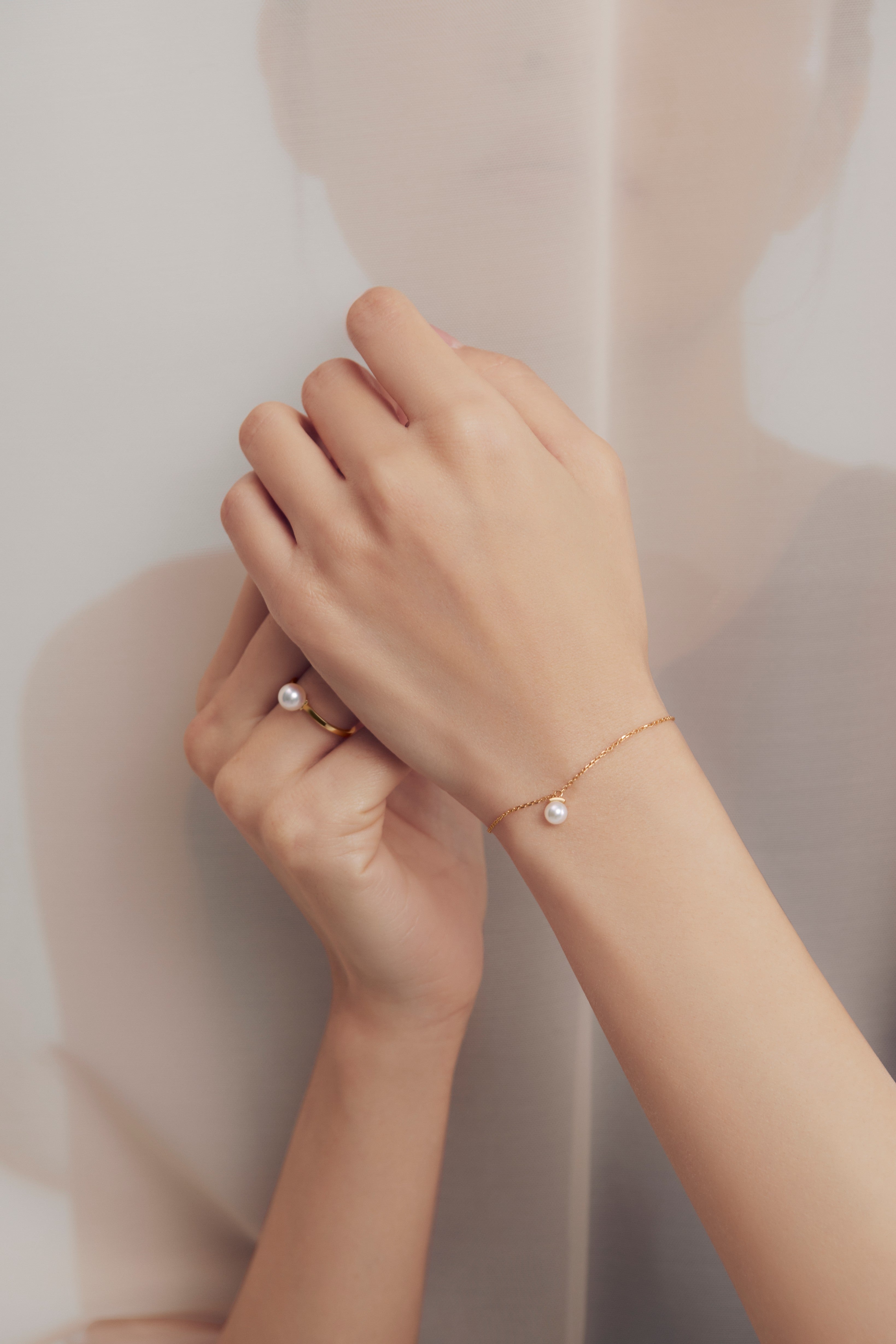 The Warm Pearl Single Akoya Pearl Bracelet - 18K Solid Gold - YIN Fine Jewelry - Chinese Modern Gold Jewelry