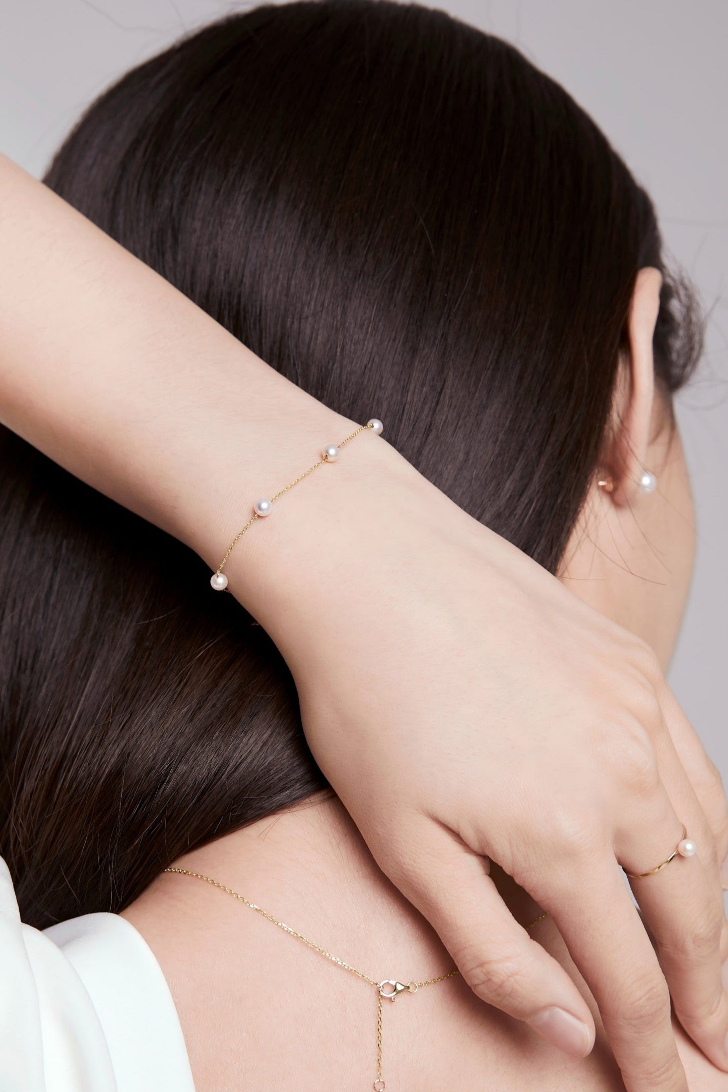 The Warm Pearl Station Bracelet - 18K Solid Gold - YIN Fine Jewelry - Chinese Modern Gold Jewelry