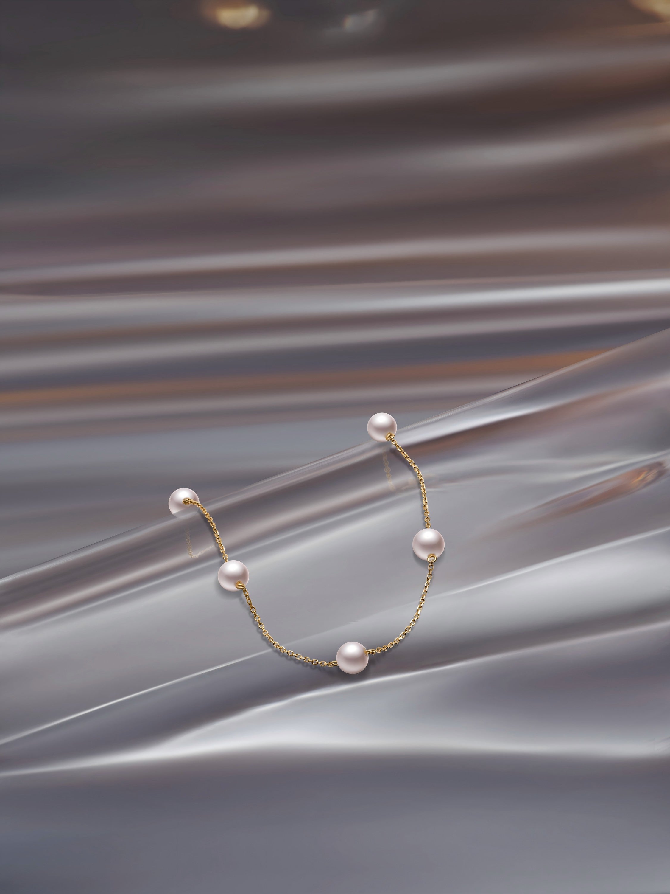 The Warm Pearl Station Bracelet - 18K Solid Gold - YIN Fine Jewelry - Chinese Modern Gold Jewelry