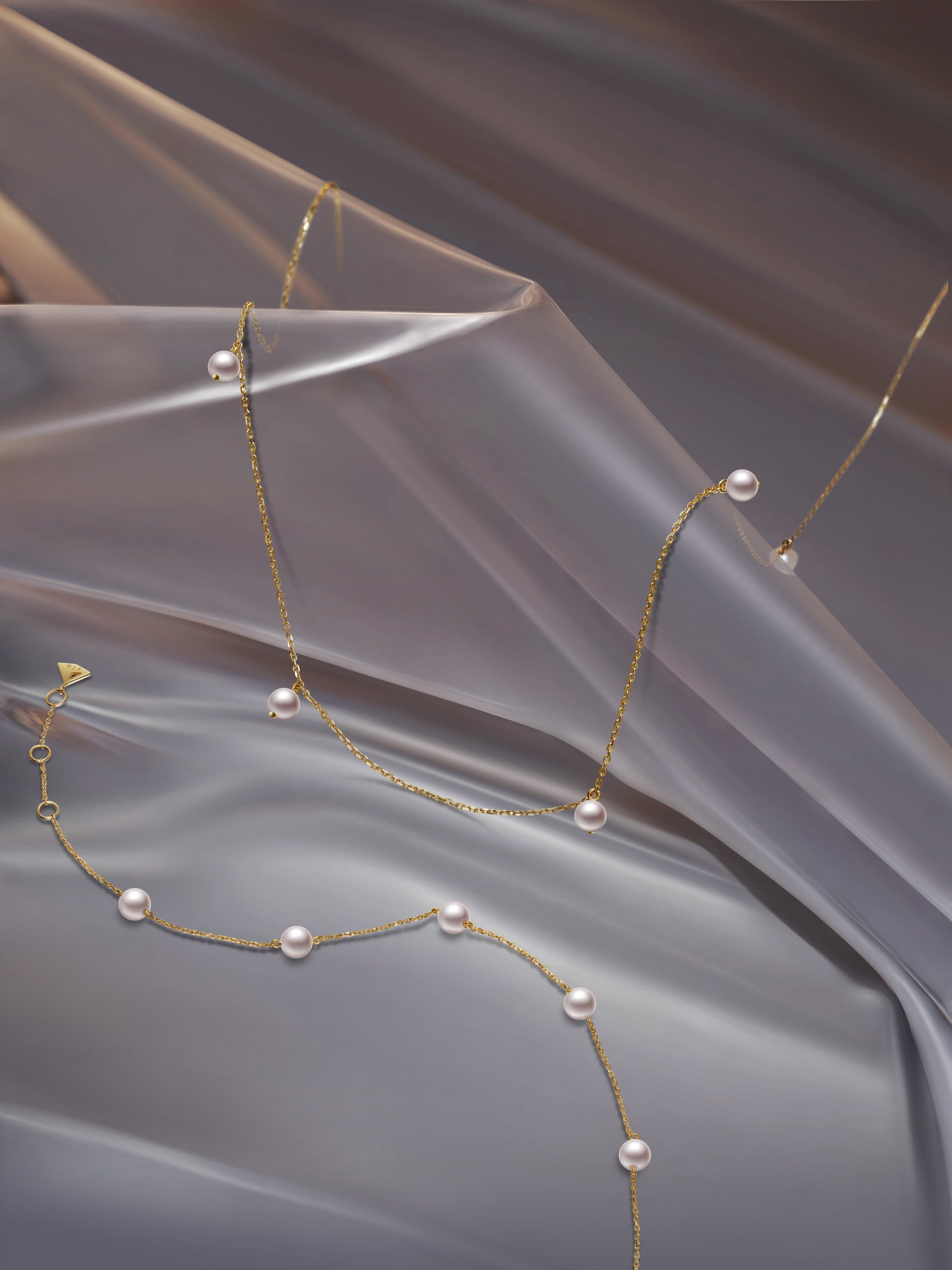 The Warm Pearl Station Bracelet - 18K Solid Gold - YIN Fine Jewelry - Chinese Modern Gold Jewelry