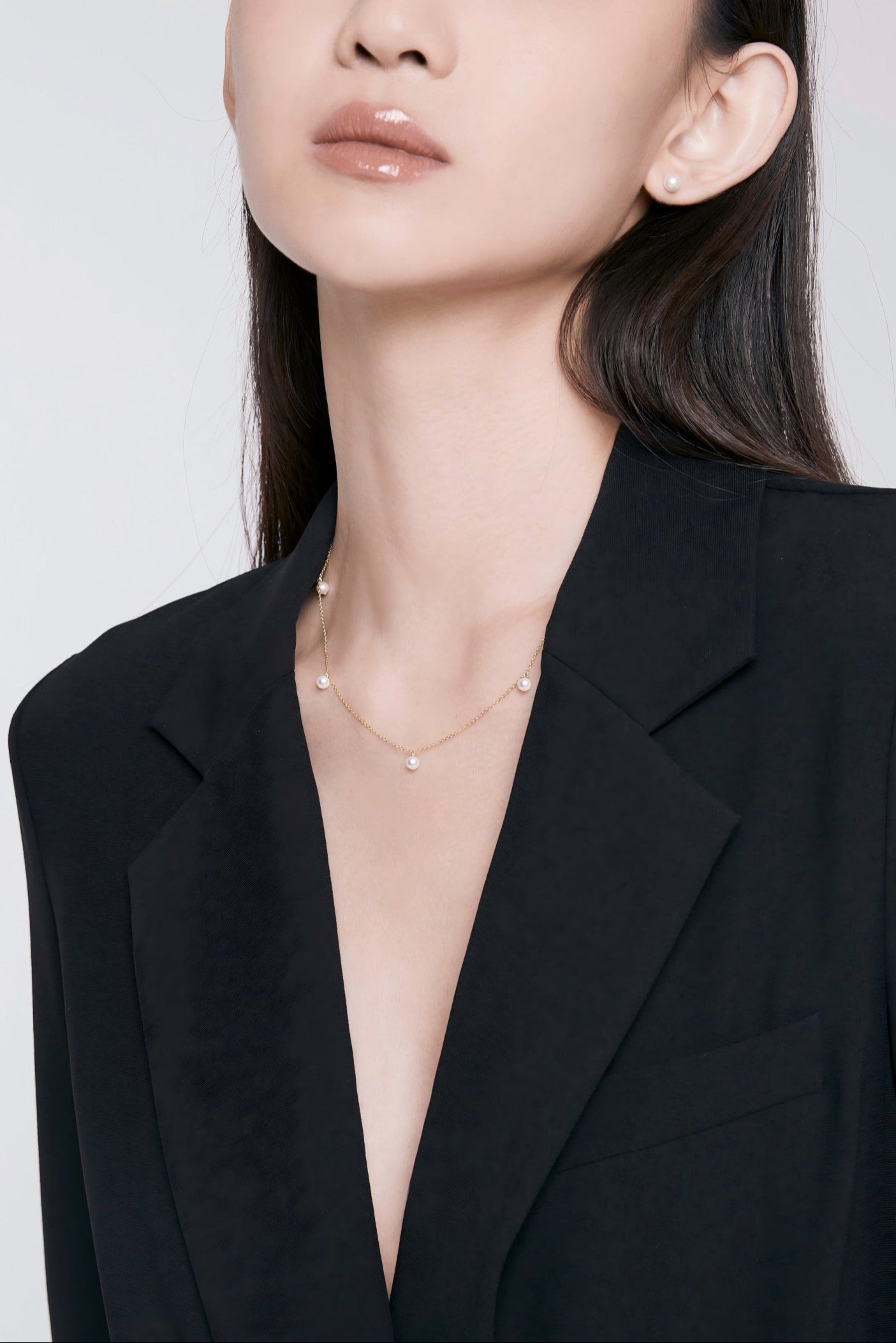 The Warm Pearl Station Necklace - 18K Solid Gold - YIN Fine Jewelry - Chinese Modern Gold Jewelry