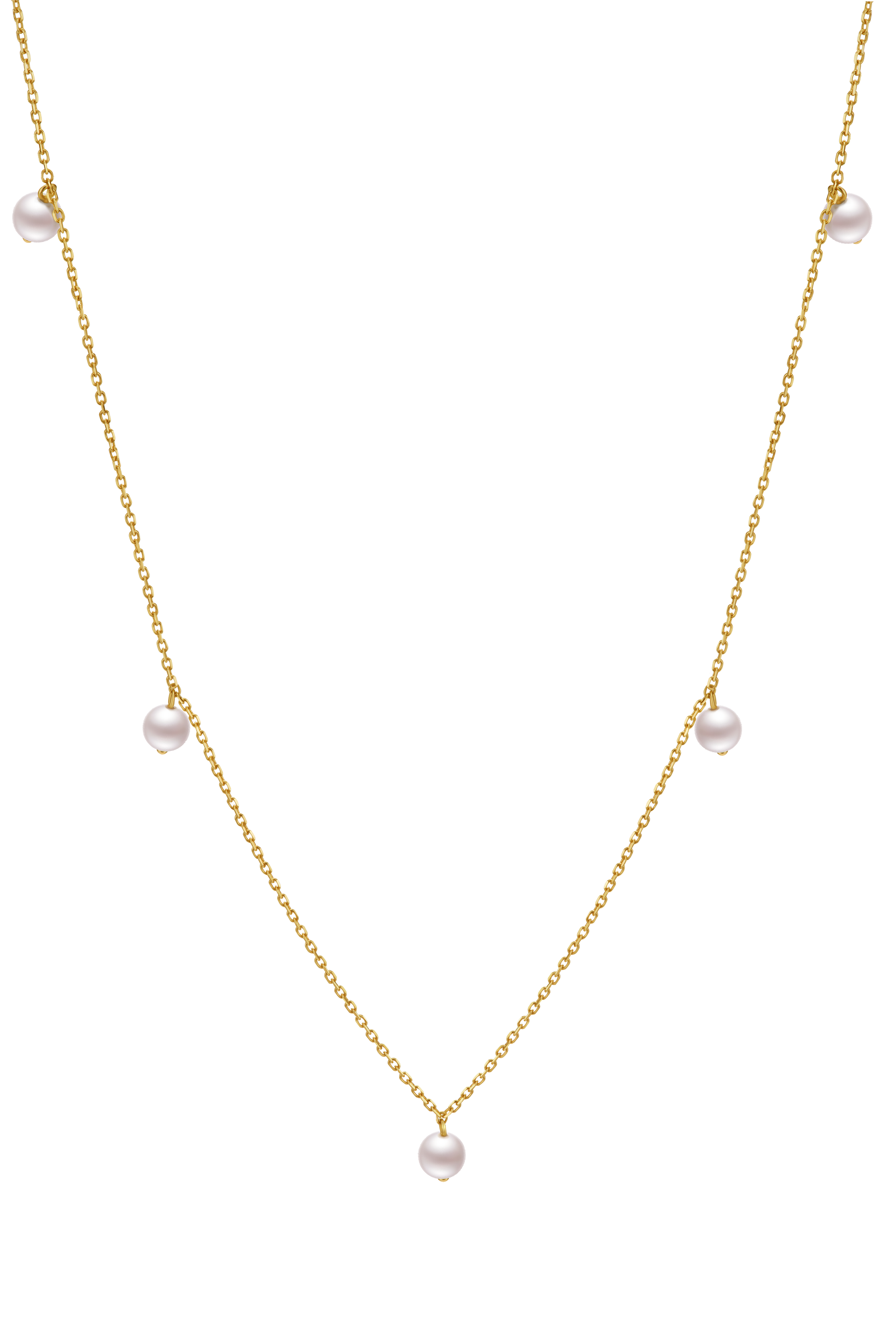 The Warm Pearl Station Necklace - 18K Solid Gold - YIN Fine Jewelry - Chinese Modern Gold Jewelry